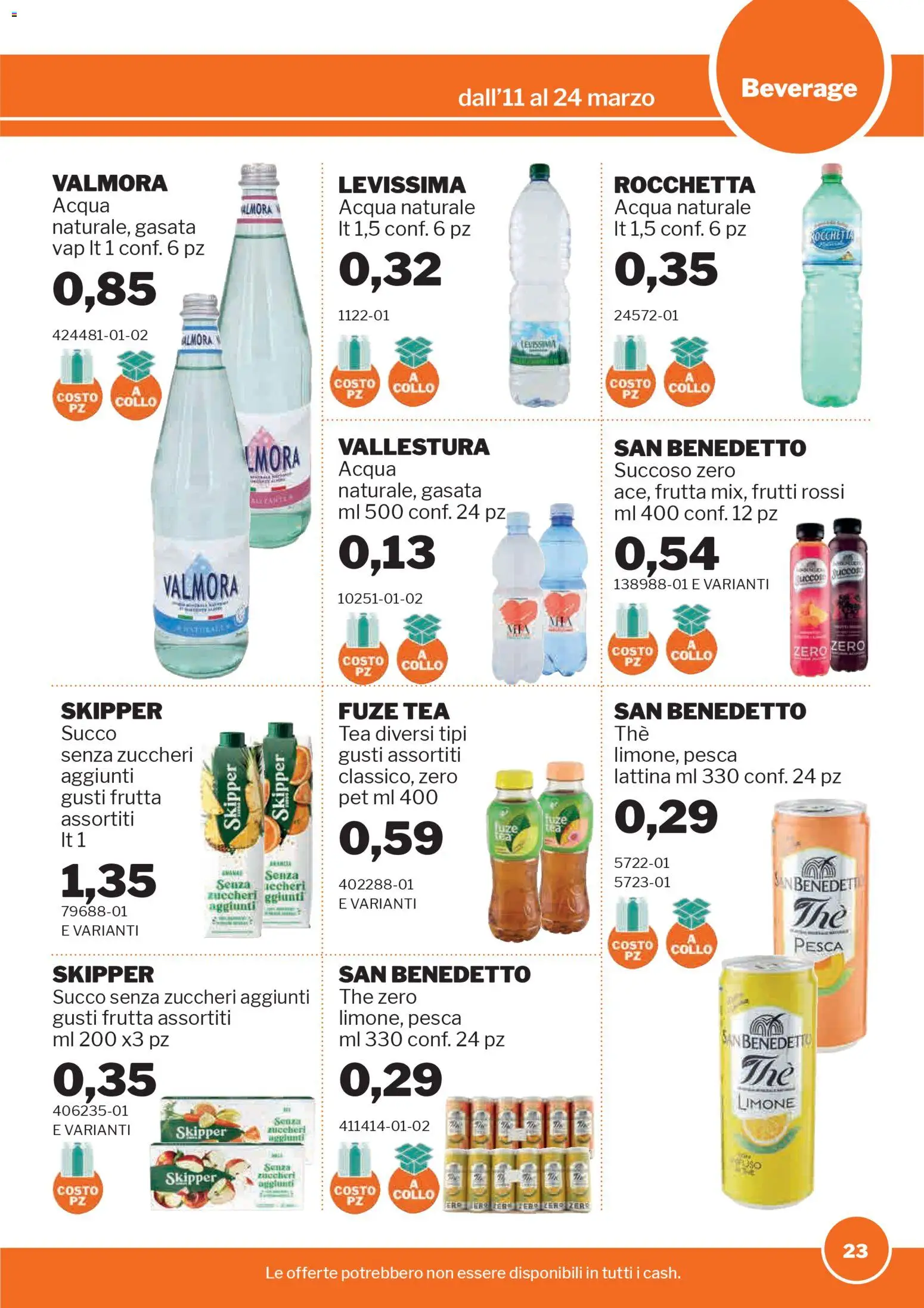 Volantino Sogegross del 11.03.2026 | Pagina: 23 | Prodotti: Frutta, Limone, Pesca, Acqua naturale