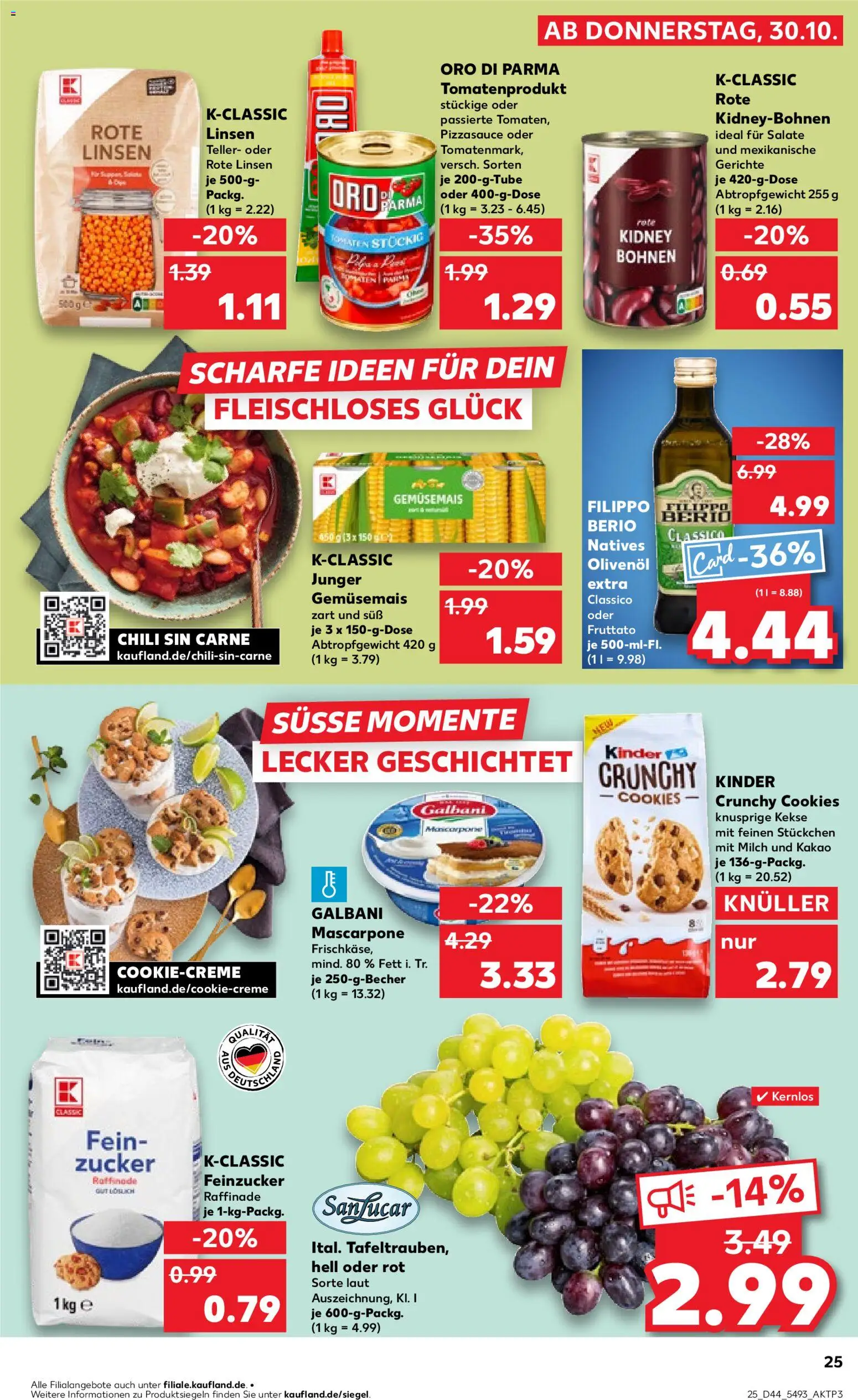 Kaufland prospekt Speyer	 – gültig ab 02.11.2025 | Seite: 25 | Produkte: Mascarpone, Tomaten, Zucker, Chili