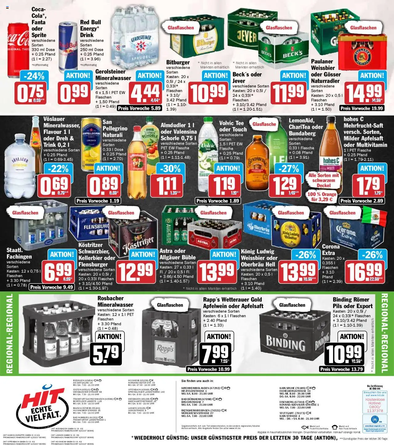 HIT - Hessen – gültig ab 06.10.2025 | Seite: 18 | Produkte: Fanta, Mineralwasser, Flensburger, Uhr