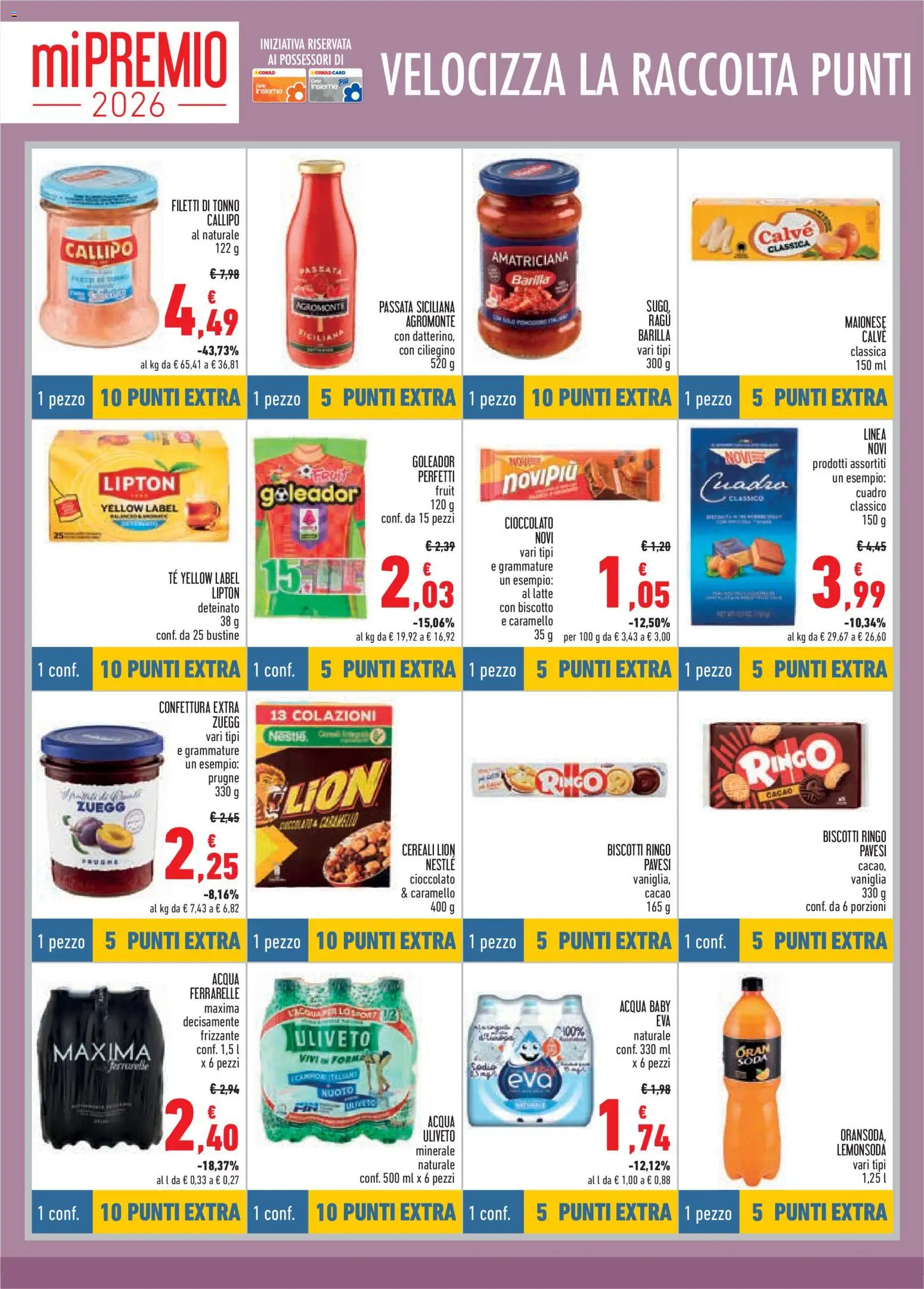 Volantino Conad del 02.01.2026 | Pagina: 6 | Prodotti: Tè, Cereali, Biscotti, Ferrarelle