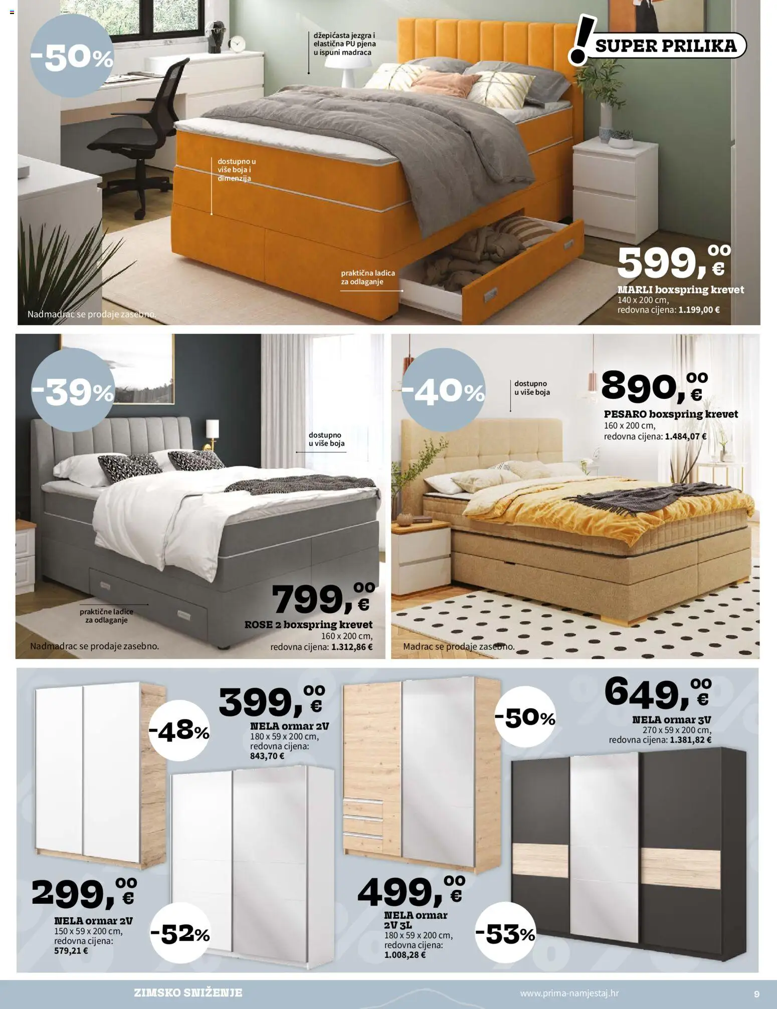 Prima katalog | vrijedi od 29.12.2025 | Stranica: 9 | Proizvodi: Krevet, Madrac, Ormar, Ladice