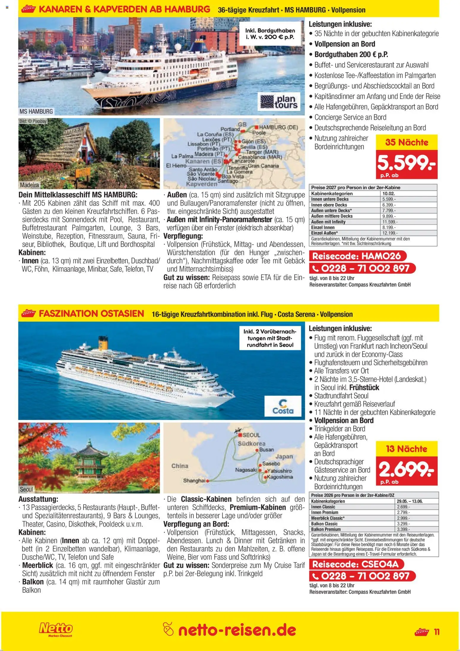 Netto Reisen Prospekt 	 – gültig ab 26.02.2026 | Seite: 11 | Produkte: Bier, Tee, Telefon, Uhr