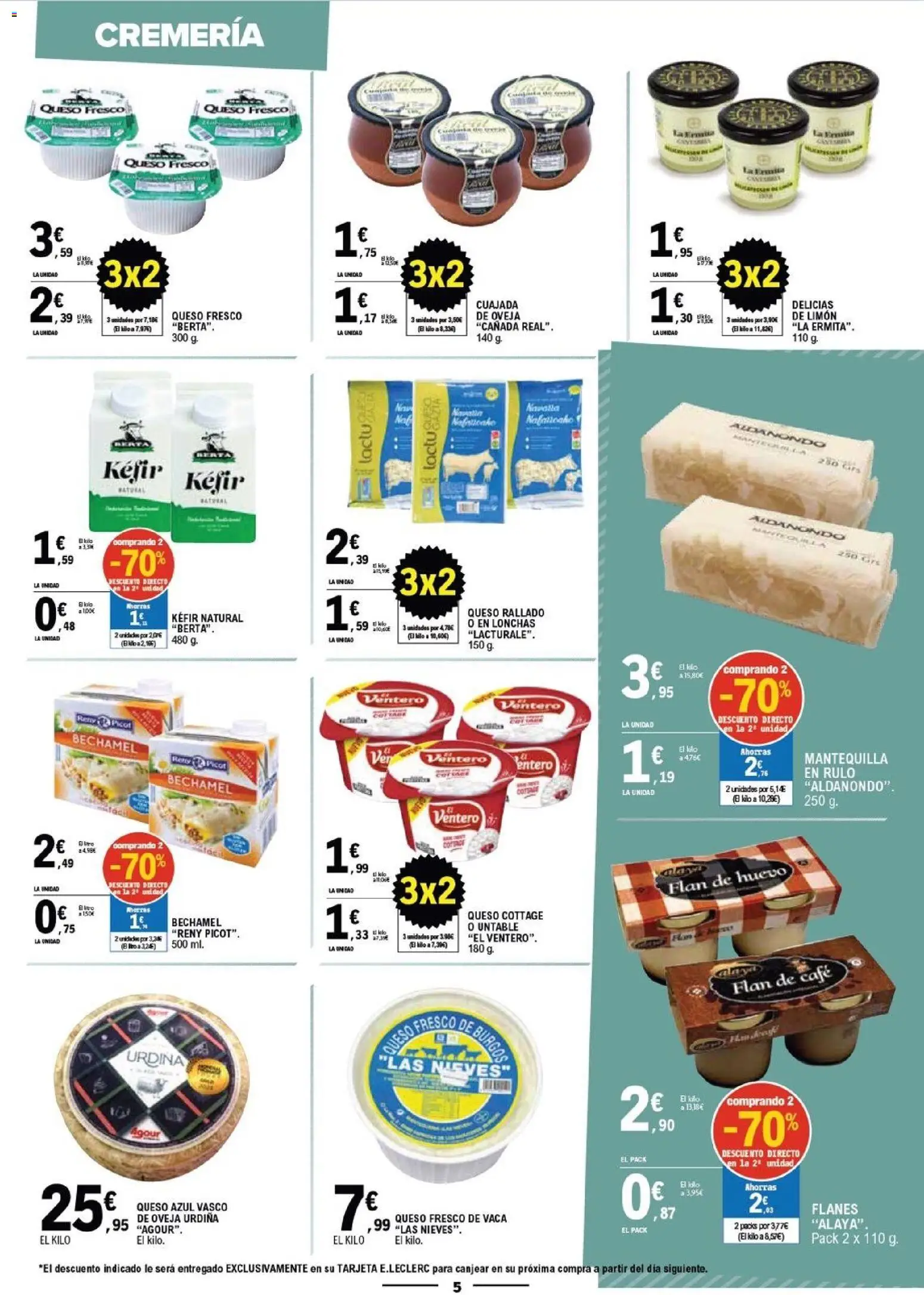 E.Leclerc Mas Barato │ válido desde el 15.04.2026 | Página: 5 | Productos: Café, Queso fresco, Queso rallado, Συσκευή ροής