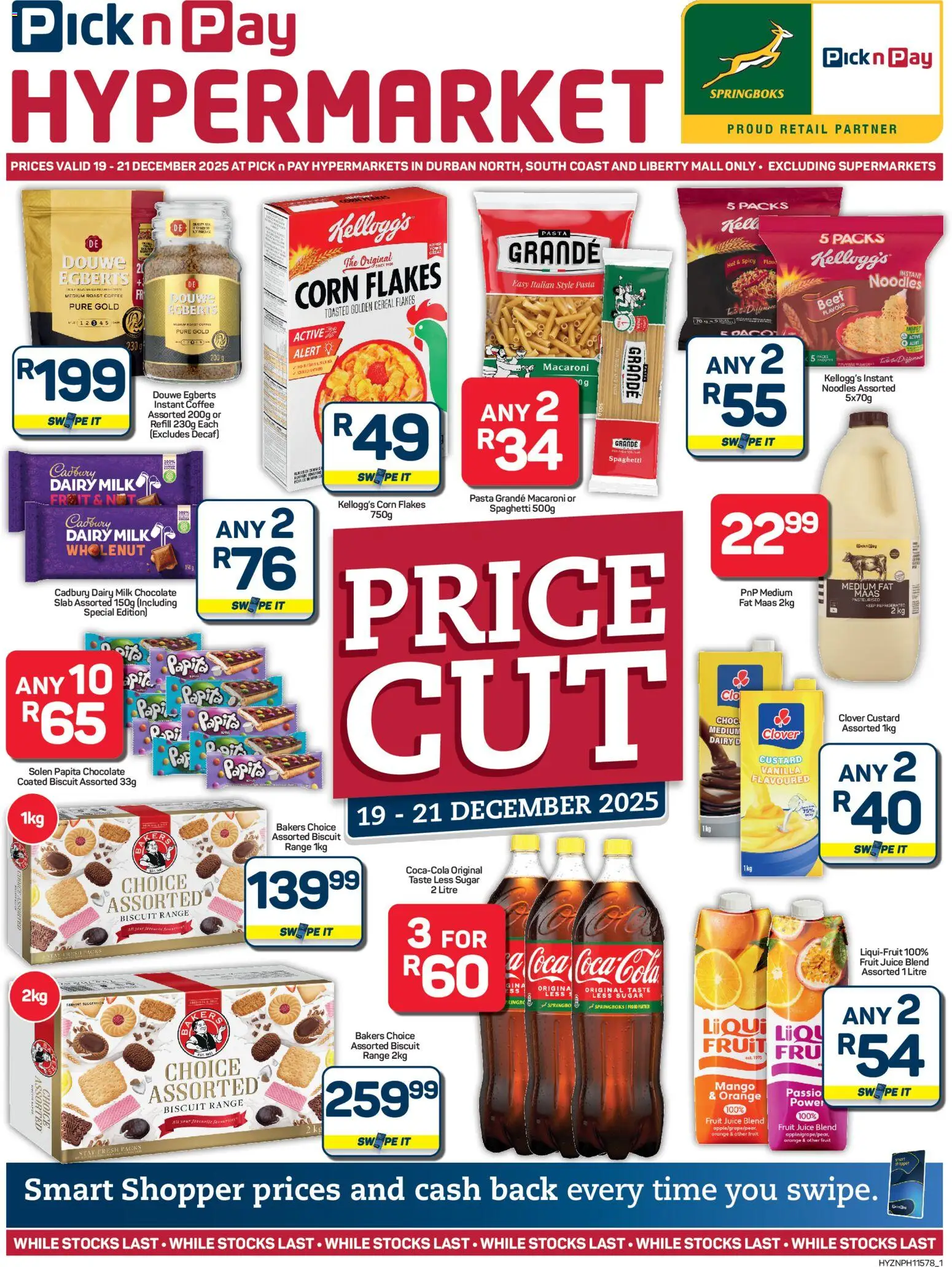 New Pick n Pay catalogue – valid from 19.12.2025 | Page: 1 | Products: Corn, Custard, Beef, Estuche organizador de viaje