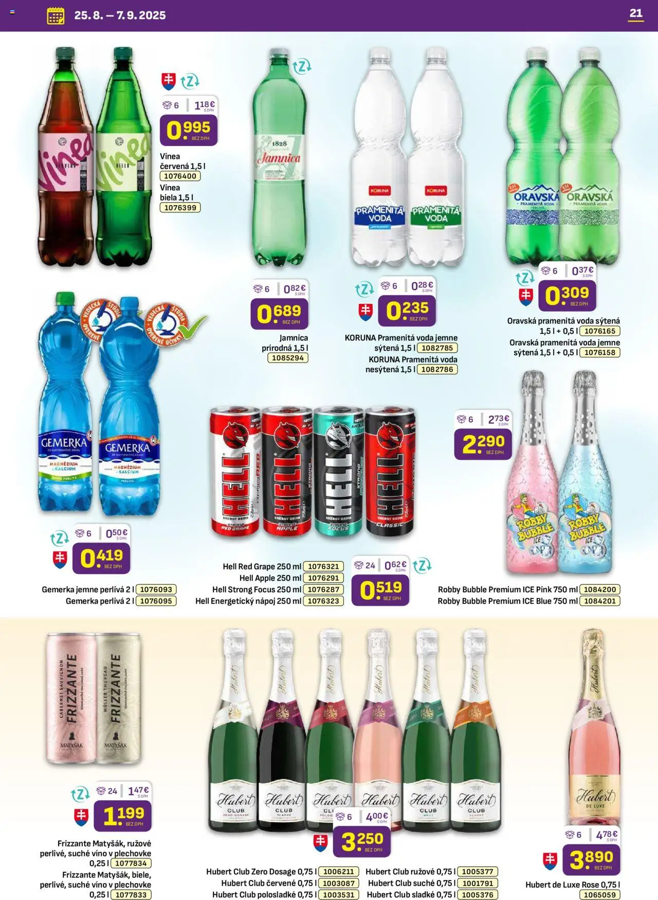 Libex leták │ platný od 25.08.2025 | Strana: 21 | Produkty: Apple, Voda, Hubert de Luxe, Vinea