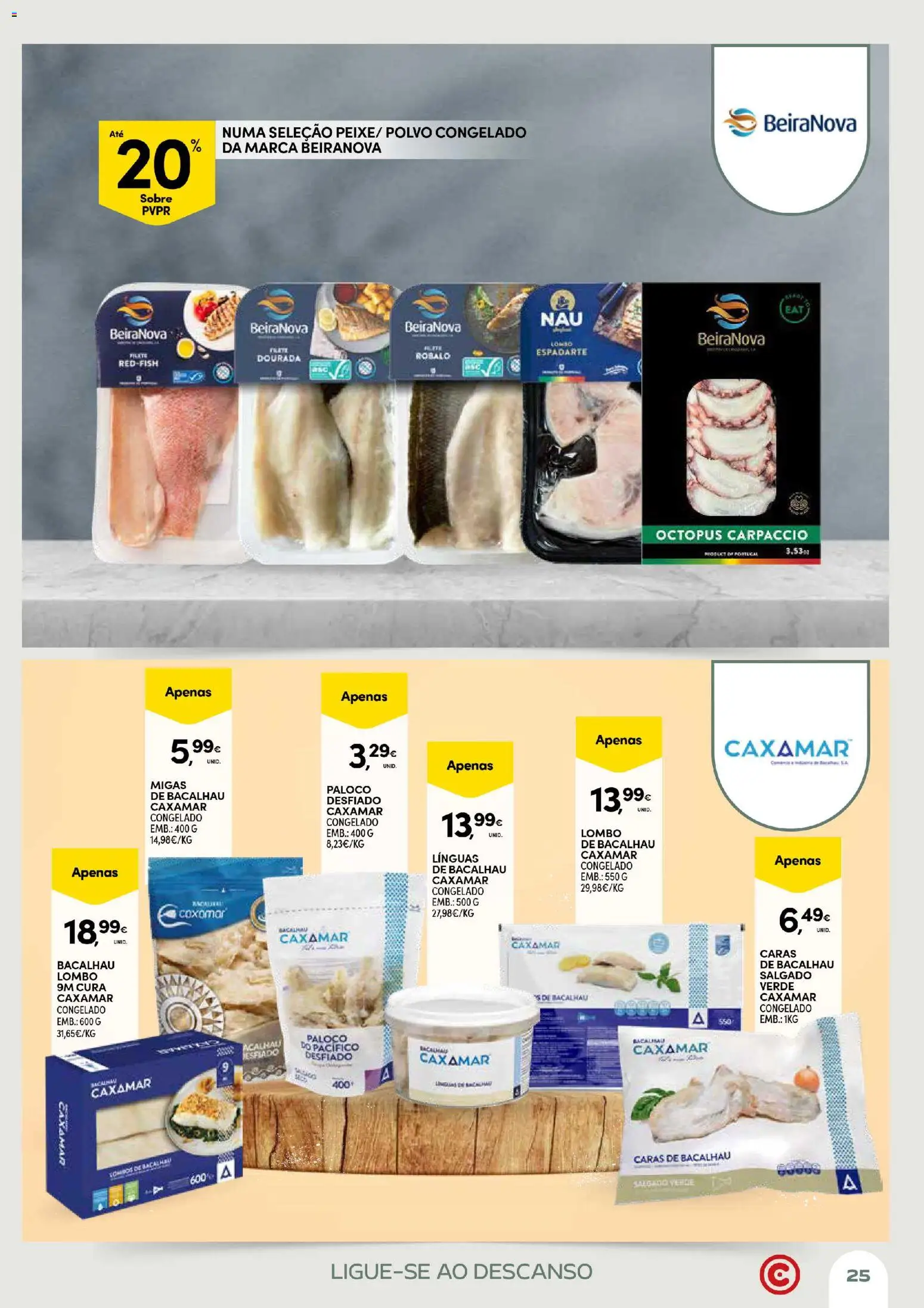 Continente Açores Momentos de pausa │ válido de 21.04.2026 | Página: 25 | Produtos: Dourada, Bacalhau, Polvo, Lombo