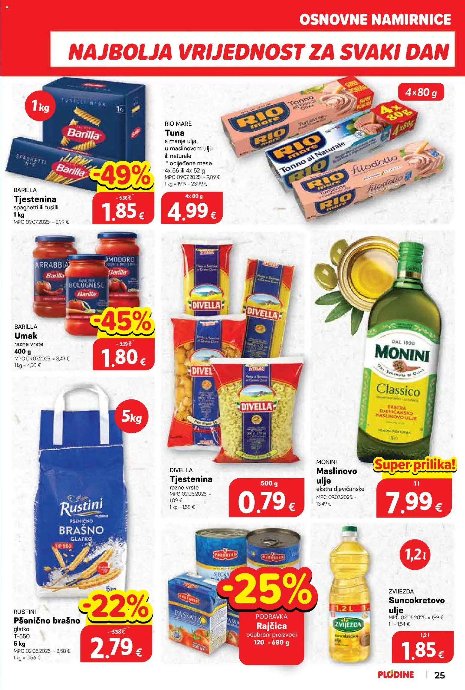 Plodine katalog | vrijedi od 21.01.2026 | Stranica: 25 | Proizvodi: Rio Mare, Umak, Tuna, Barilla