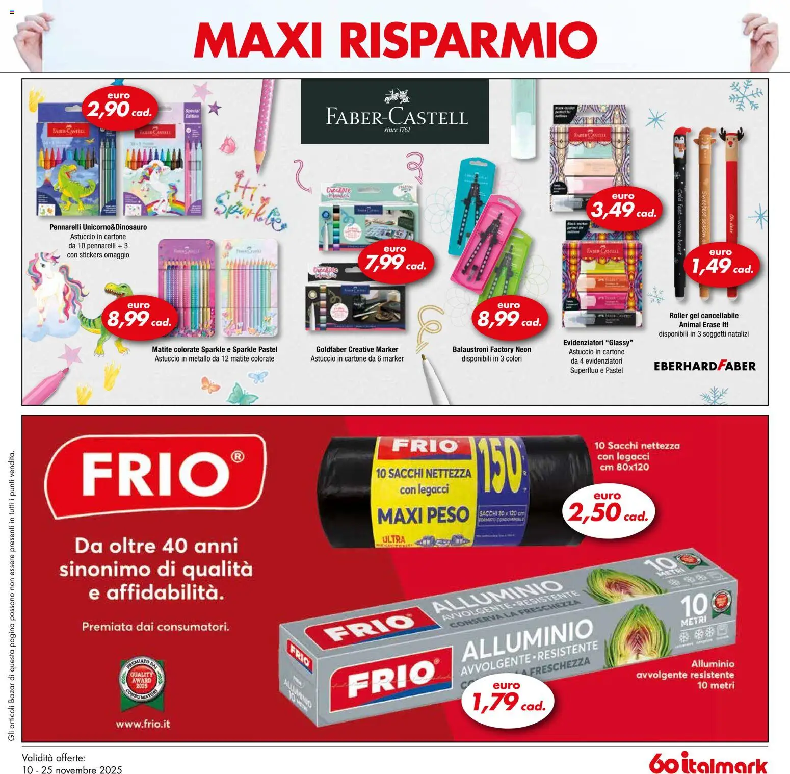Volantino Italmark del 10.11.2025 | Pagina: 37 | Prodotti: Astuccio, Alluminio, Matite colorate, Pennarelli
