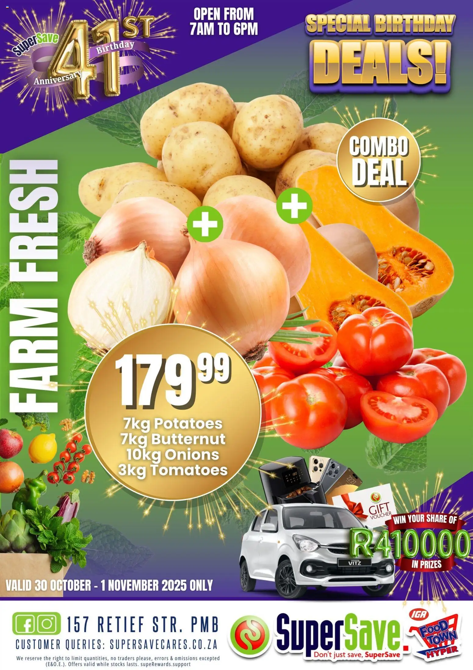 New Super Save catalogue – valid from 30.10.2025 | Page: 1 | Products: Tomatoes, Potatoes, Onions