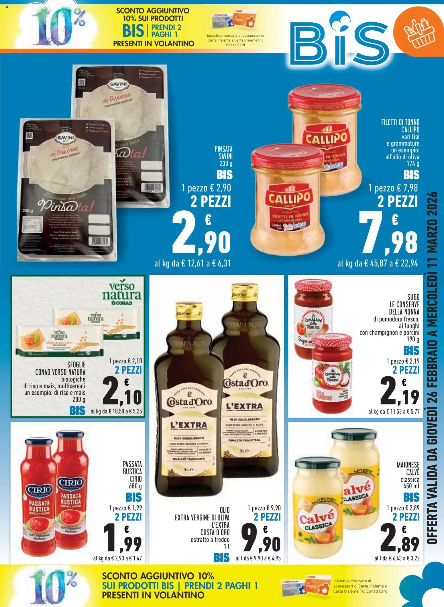 Volantino Conad del 26.02.2026 | Pagina: 3 | Prodotti: Funghi, Olio extra vergine, Mais, Sugo