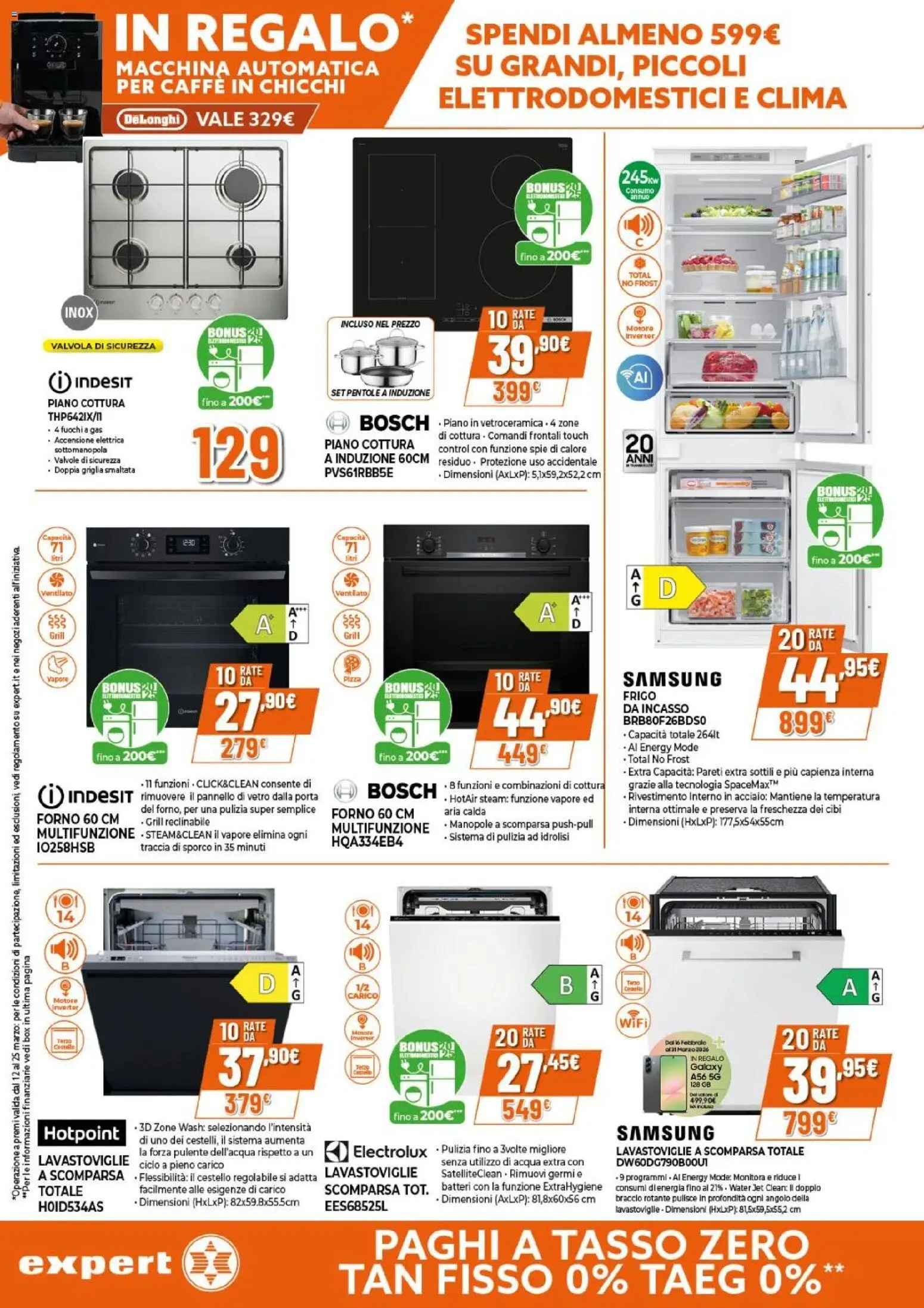 Volantino Expert del 12.03.2026 | Pagina: 8 | Prodotti: Caffè, Pizza, Lavastoviglie, Griglia