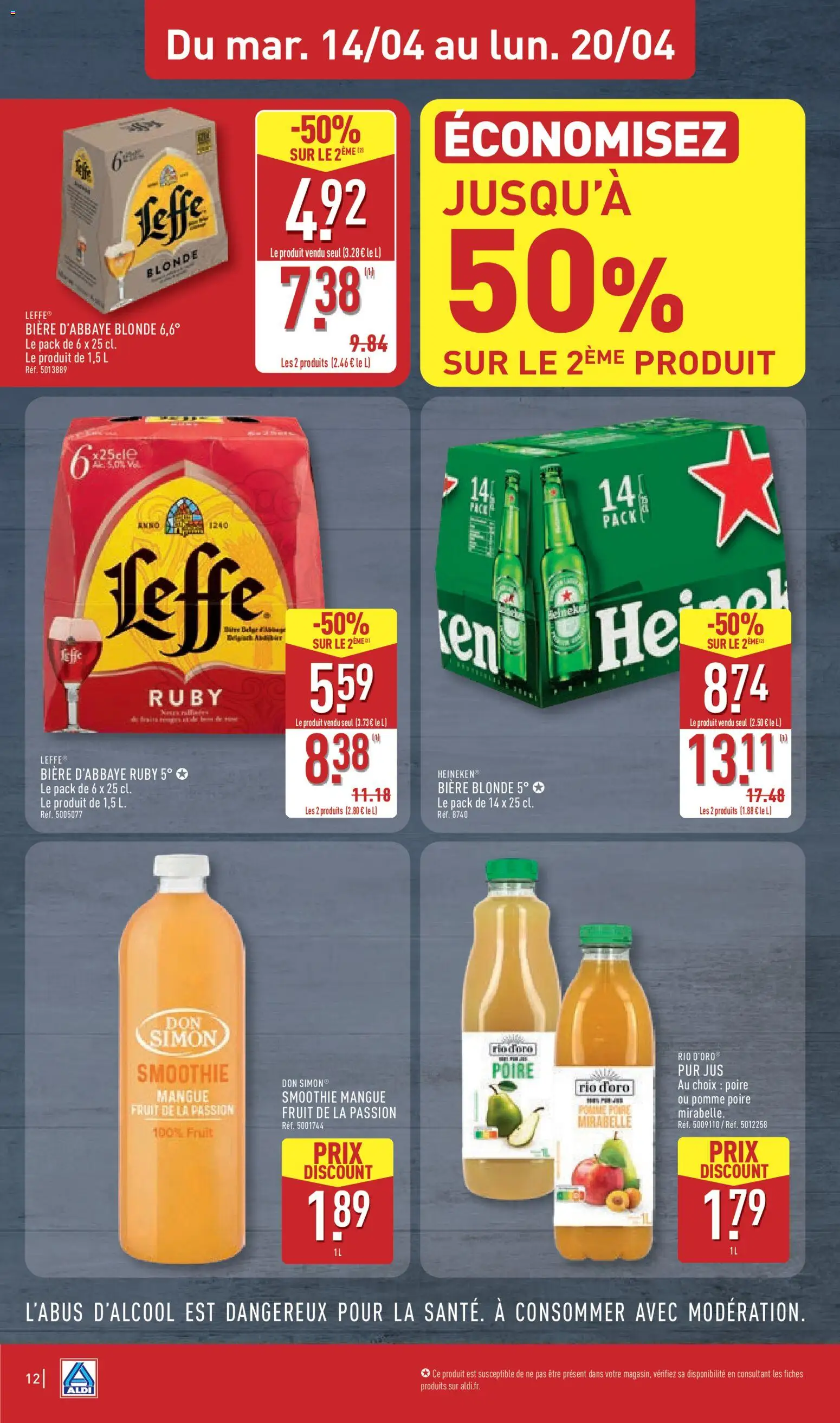 {H1} | Page: 14 | Produits: Poire, Pomme, Jus, Bière