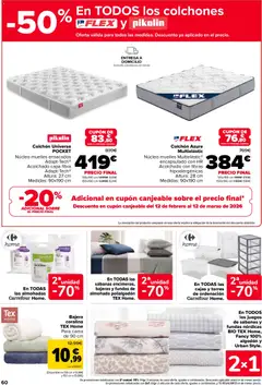 Vista previa Carrefour folleto válido desde el 27.01.2026 | Página: 62 | Productos: Té, Colchon, Cama, Almohada