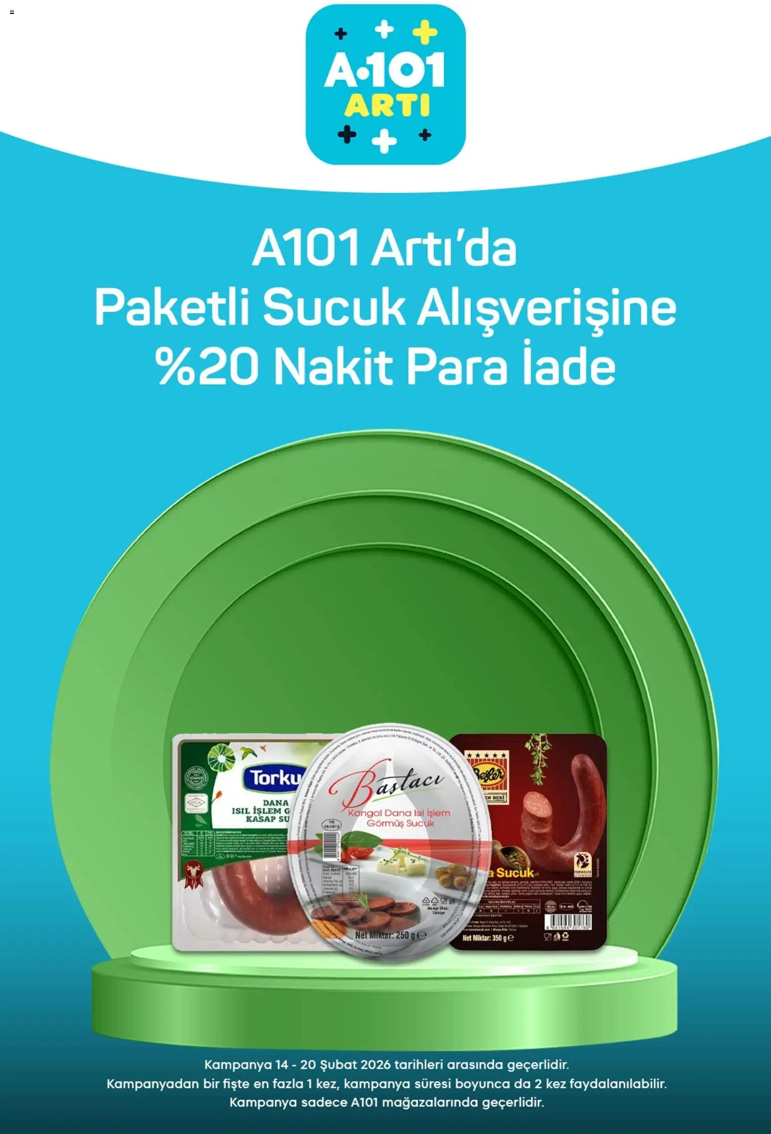 A101 Arti - 14.02.2026 tarihinden itibaren geçerlidir | Sayfa: 3 | Ürünler: Su, Sucuk