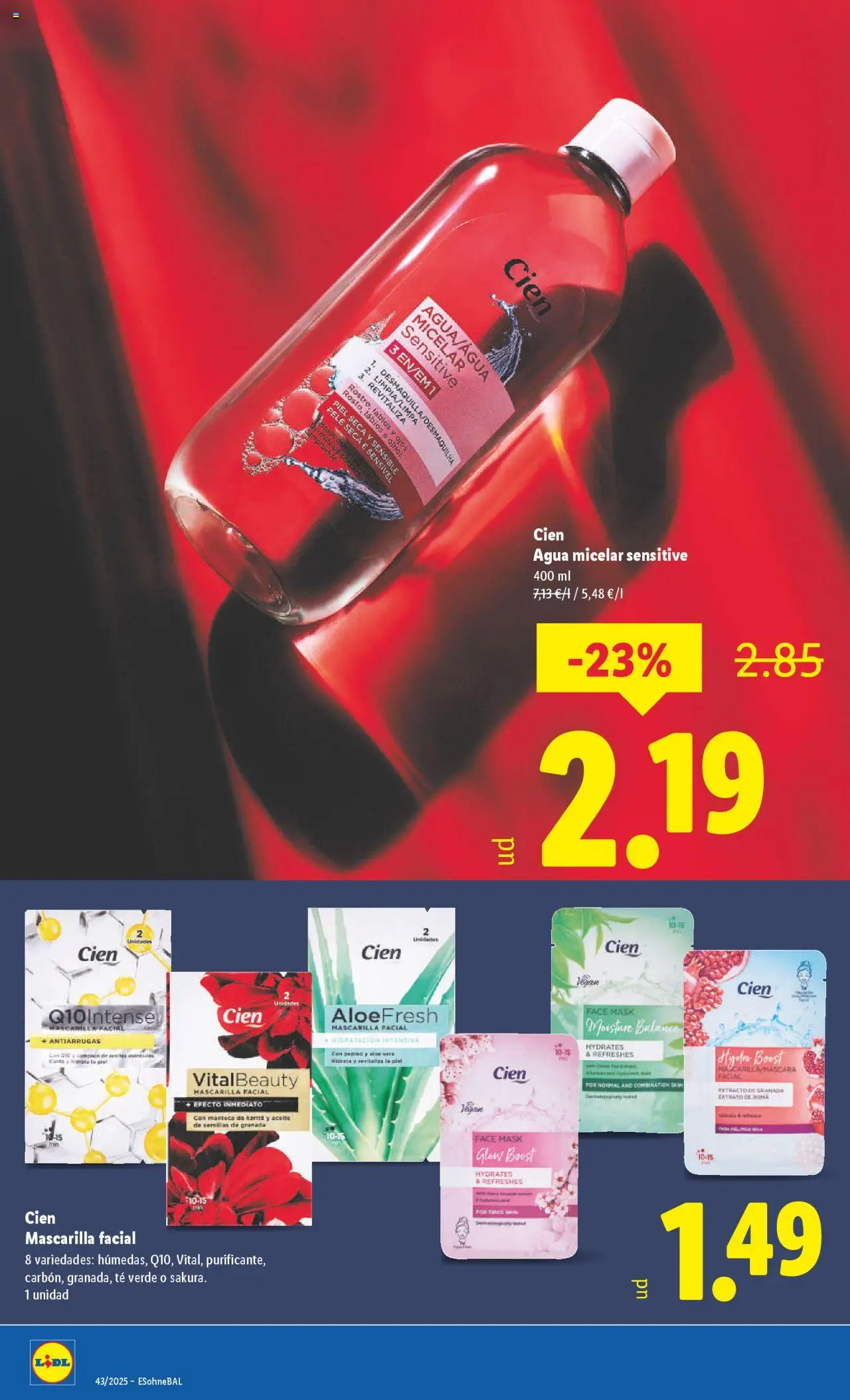 Lidl folleto │ válido desde el 20.10.2025 | Página: 22 | Productos: Στιγμιαίος καφές, Agua micelar, Mascarilla facial, Té