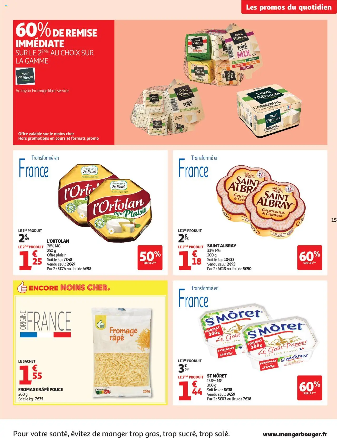  | Page: 15 | Produits: Fromage râpé, Lait, Fromage