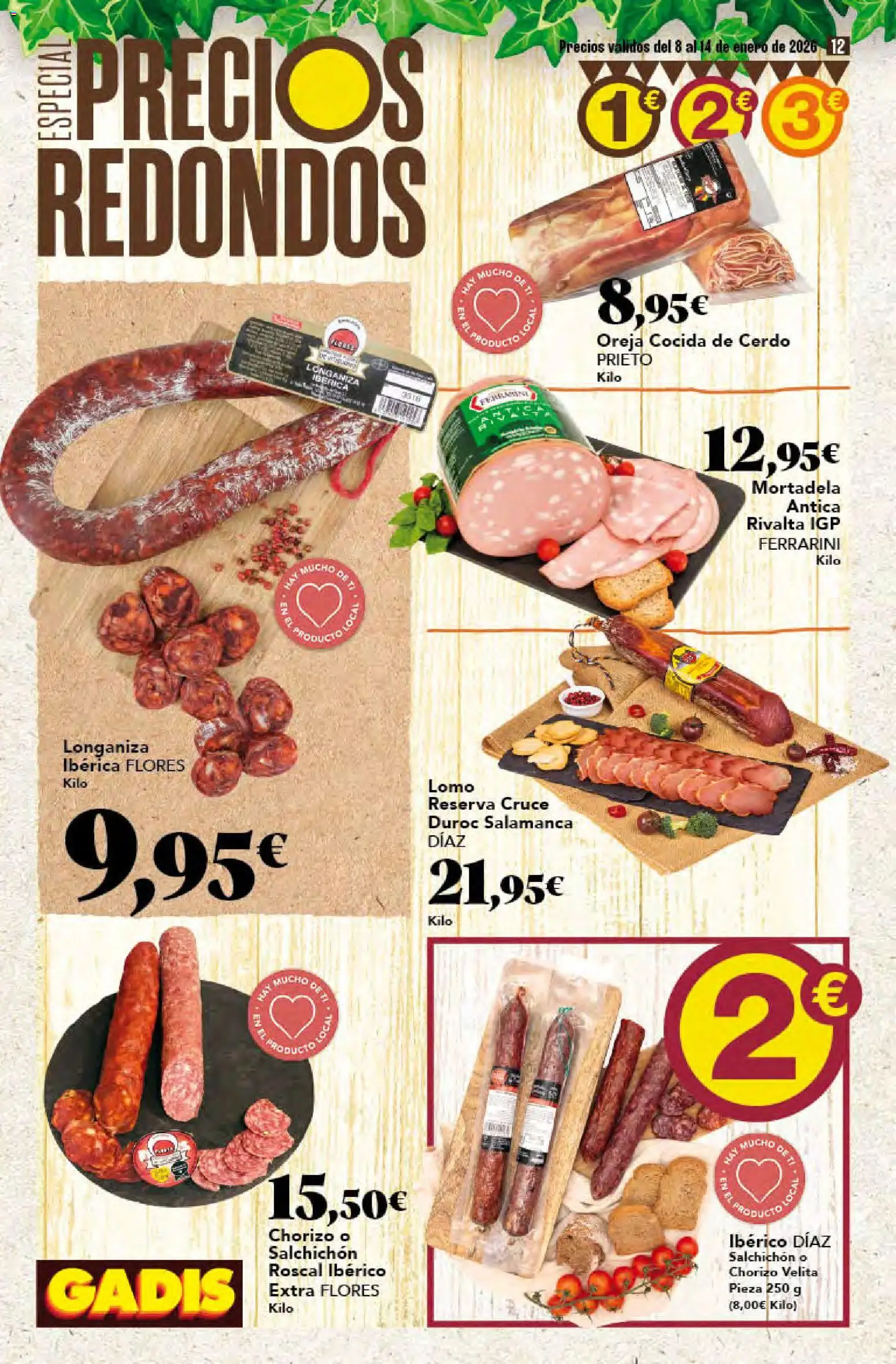 Gadis - folleto │ válido desde el 08.01.2026 | Página: 12 | Productos: Cerdo, Longaniza, Mortadela