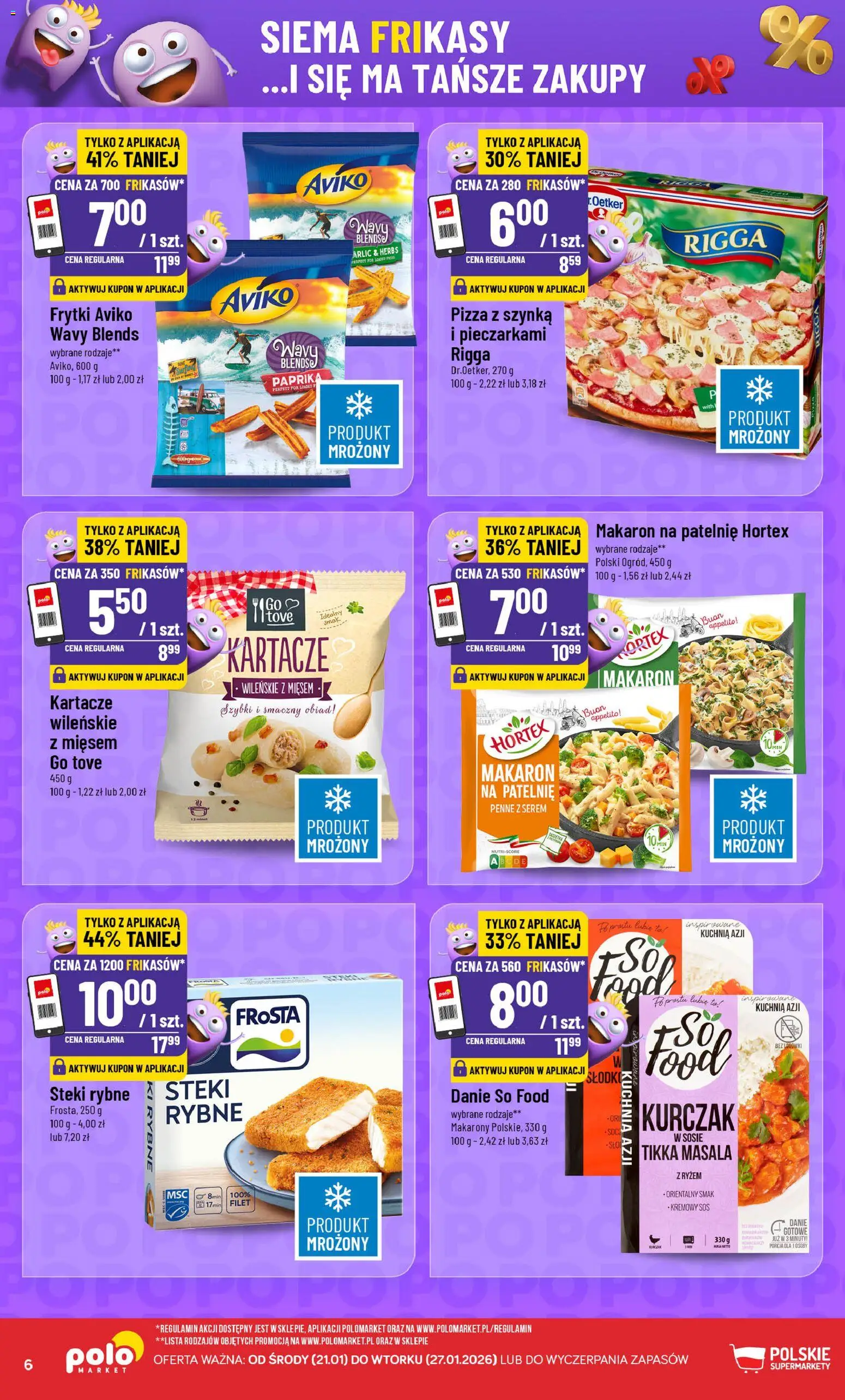 POLOmarket Gazetka - Frikasowe Hity od 21.01.2026 | Strona: 6 | Produkty: Kurczak, Patelnie, Makarony, Makaron
