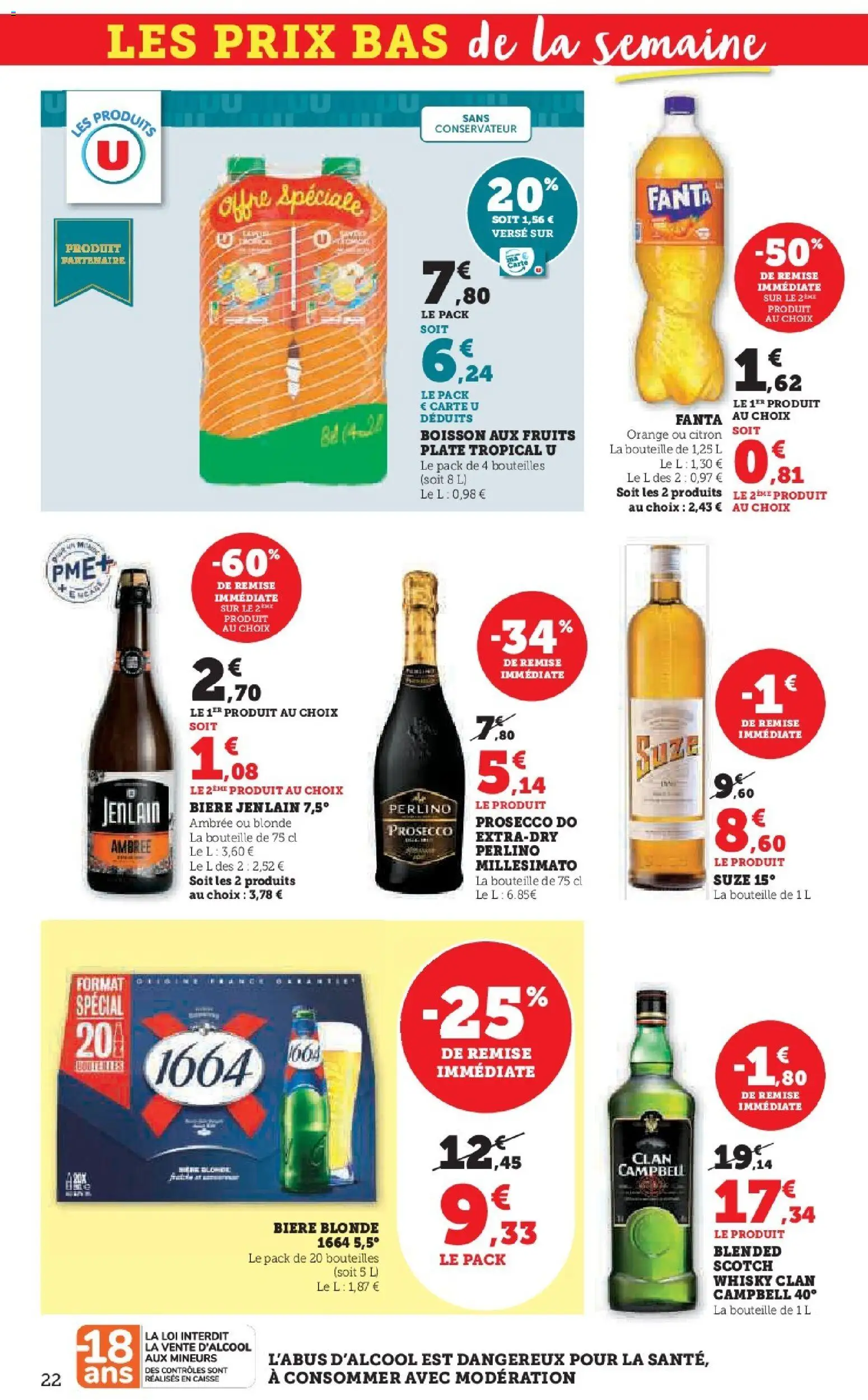 {H1} | Page: 22 | Produits: Biere blonde 1664, Orange, Bière blonde, Prosecco