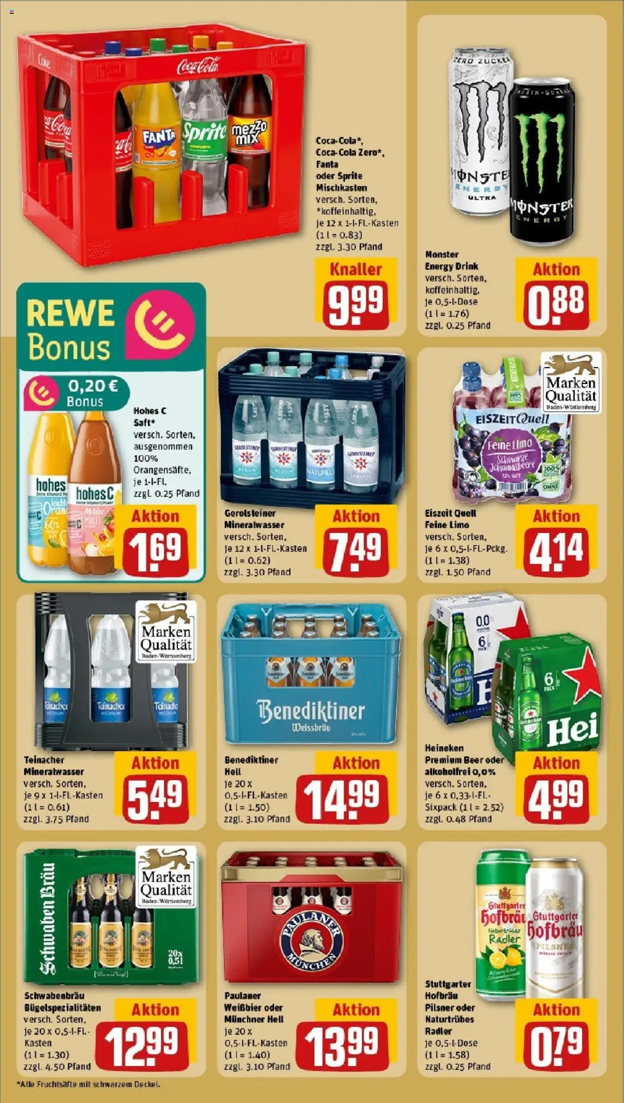 Rewe prospekt Bammental	 - gültig ab dem 08.06.2025 | Seite: 14 | Produkte: Sprite, Mineralwasser, Monster, Gerolsteiner