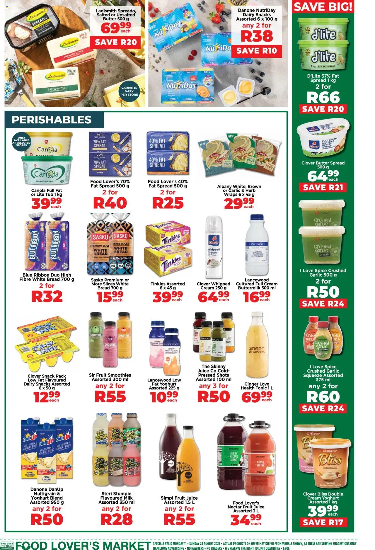 Food Lover's Market Western Cape - Specials │ valid from 11.08.2025 | Page: 4 | Products: Yoghurt, Butter, Fat spread, Fruit