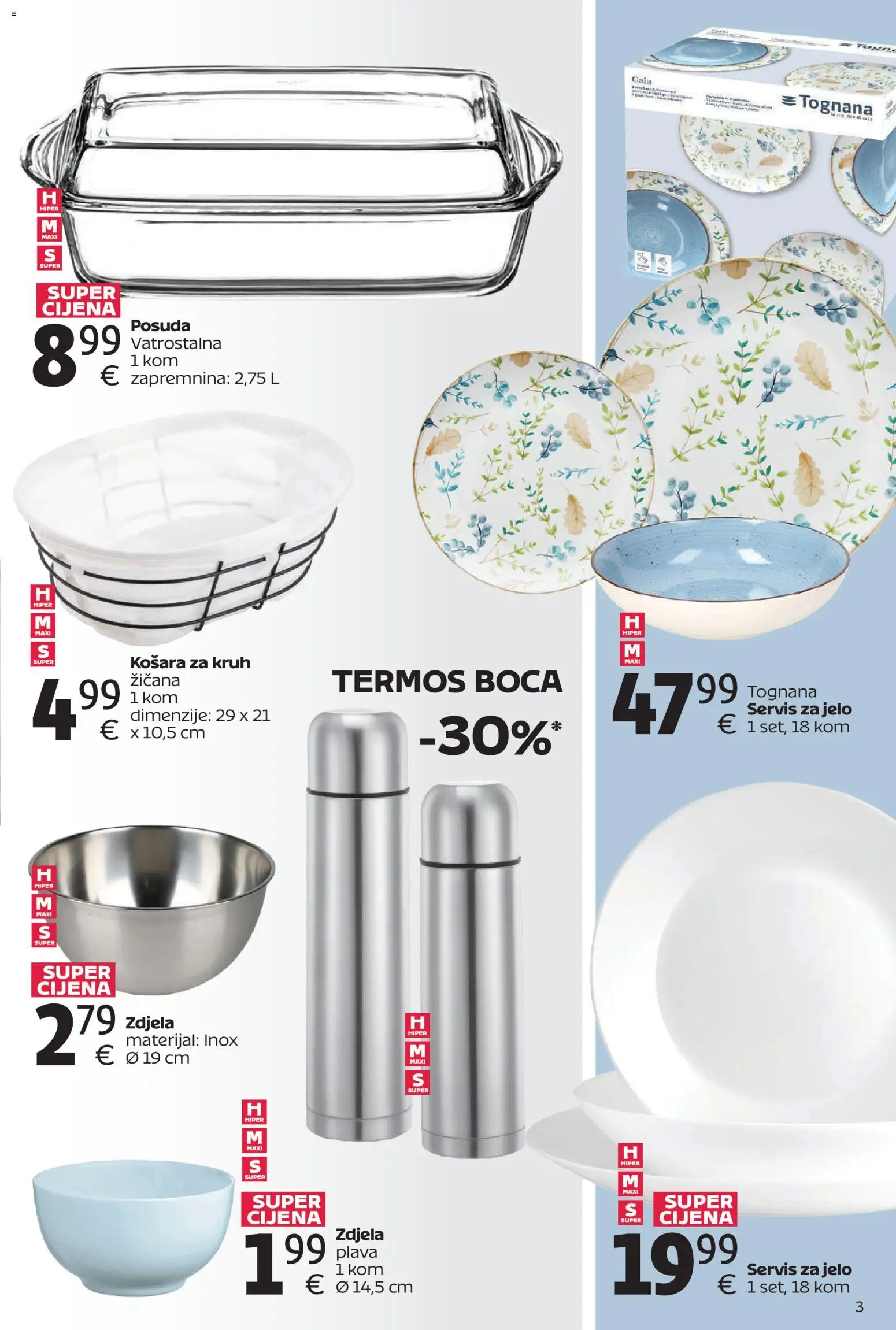 Tommy katalog | vrijedi od 27.04.2026 | Stranica: 3 | Proizvodi: Tognana, Kruh, Zdjela, Termos