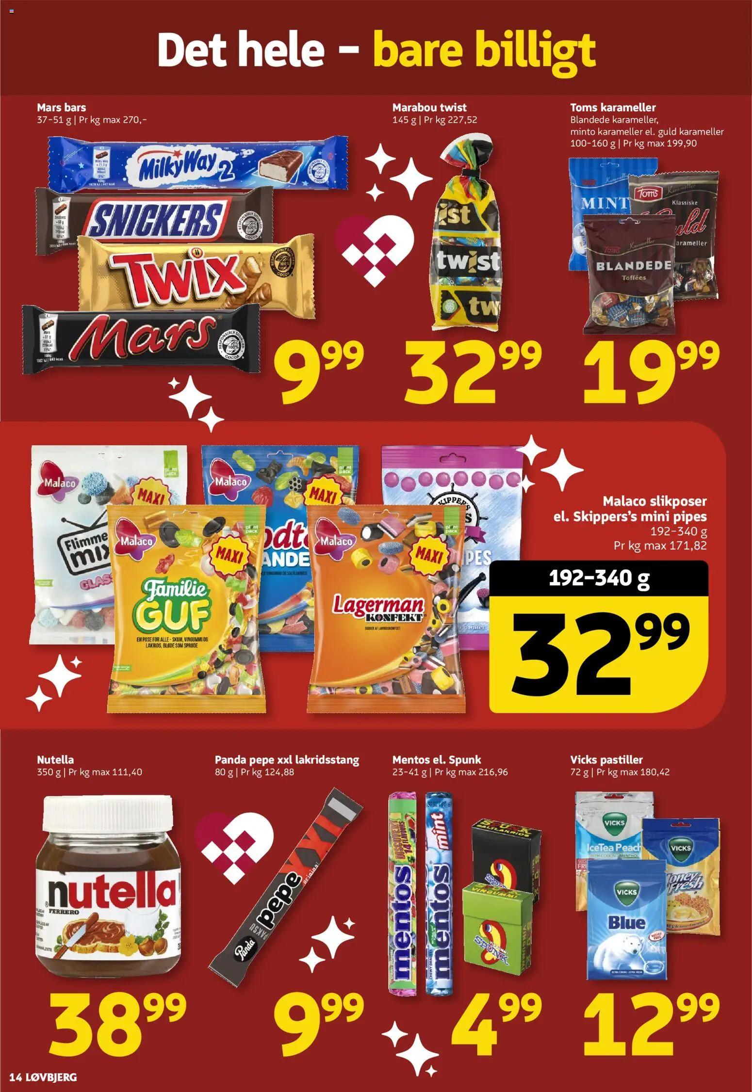 Løvbjerg tilbudsavis – gyldig fra 21.11.2025 | Side: 14 | Produkter: Vingummi, Karameller, Nutella, Søm