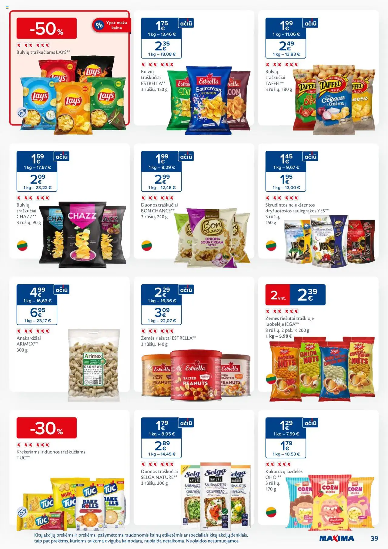 MAXIMA leidinys│galioja nuo 17.06.2025 | Puslapis: 39 | Prekių: Riešutai, Paprika, Traškučiai, Saulėgrąžos