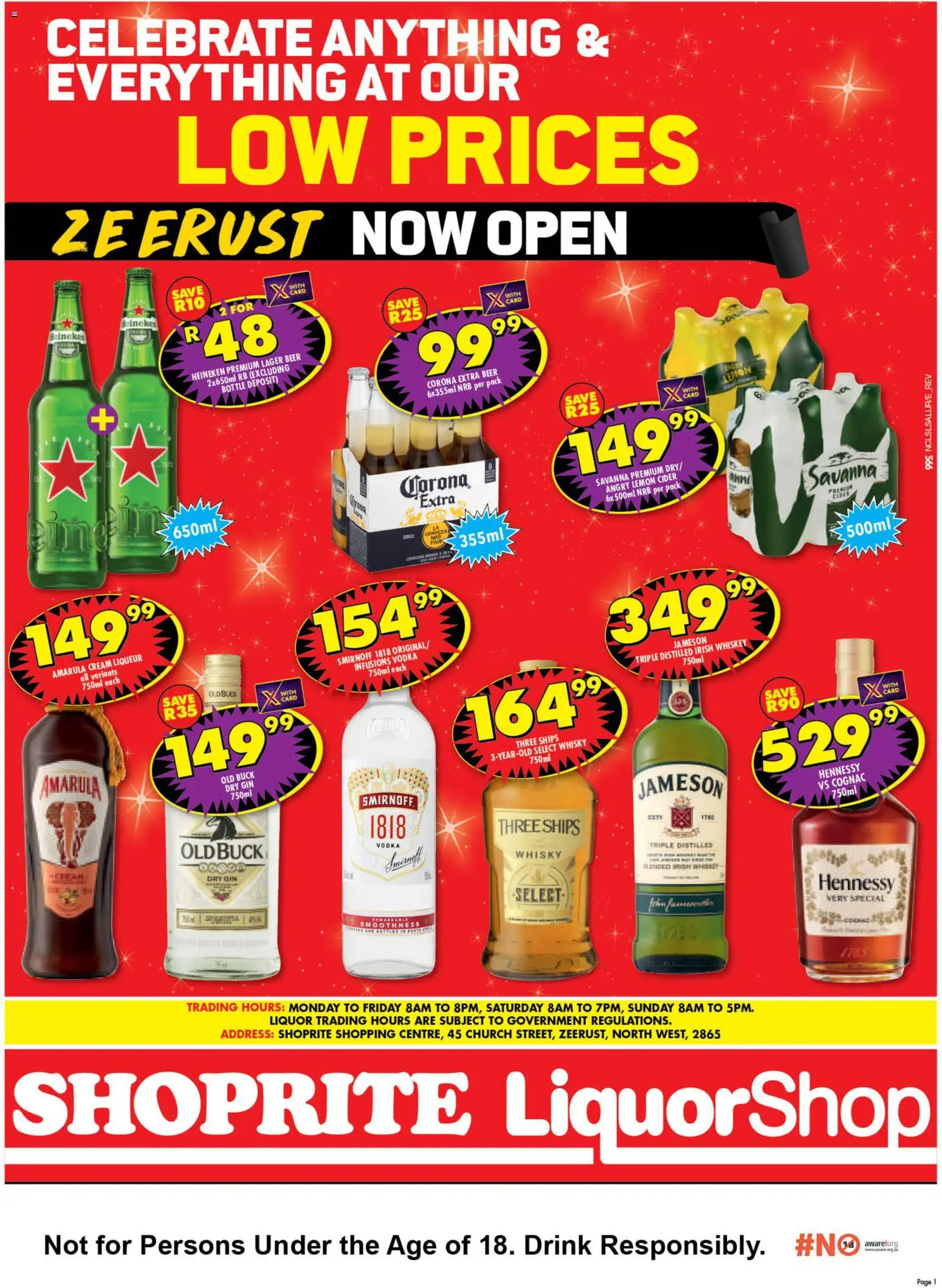 New Shoprite catalogue – valid from 23.02.2026 | Page: 1 | Products: Cider, Gin, Whiskey, Ensalada de quino