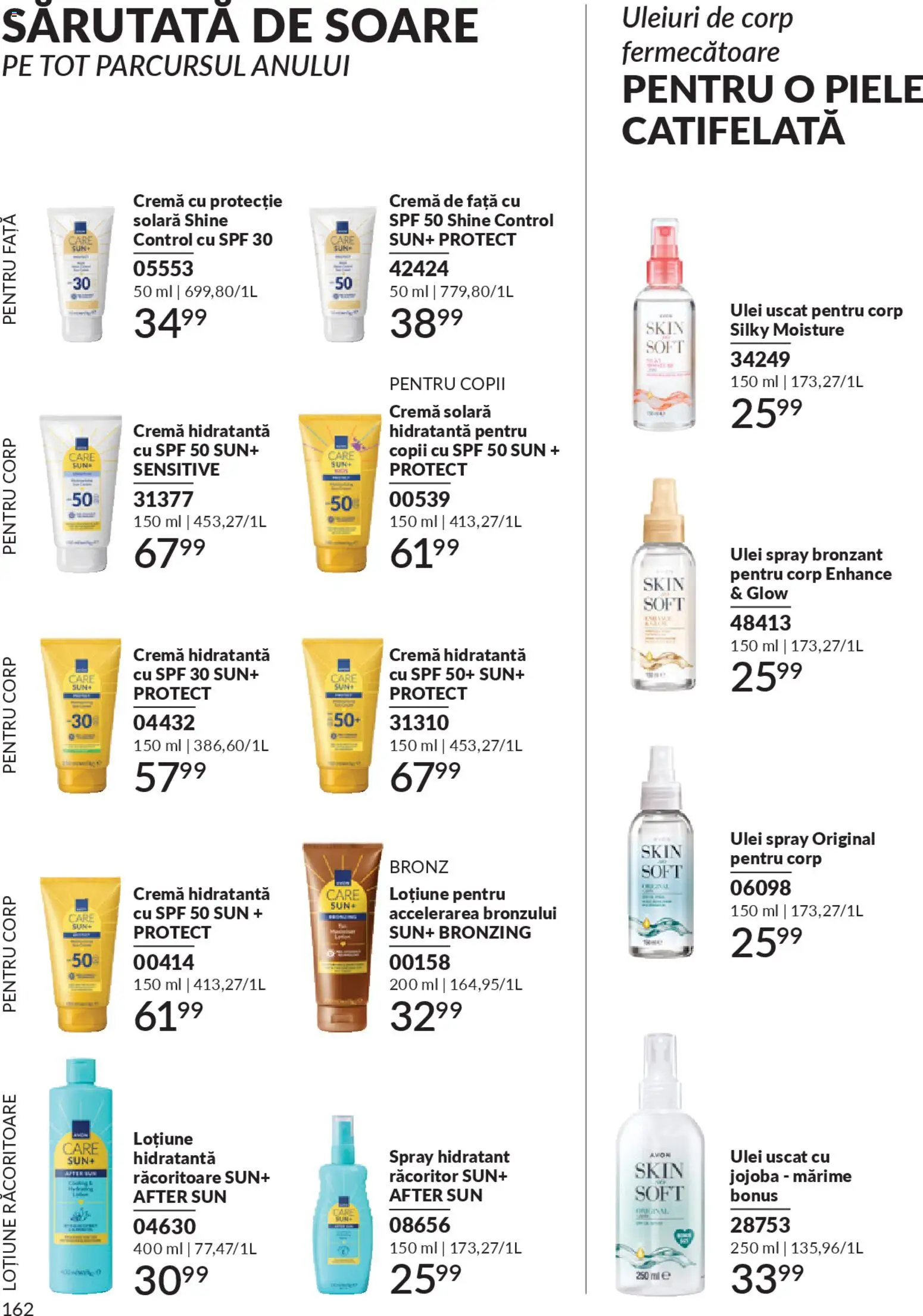Noul catalog Avon – valabil de la 01.01.2026 | Pagină: 164 | Produse: Body, Arapsaçı, Cremă, Protecție solară
