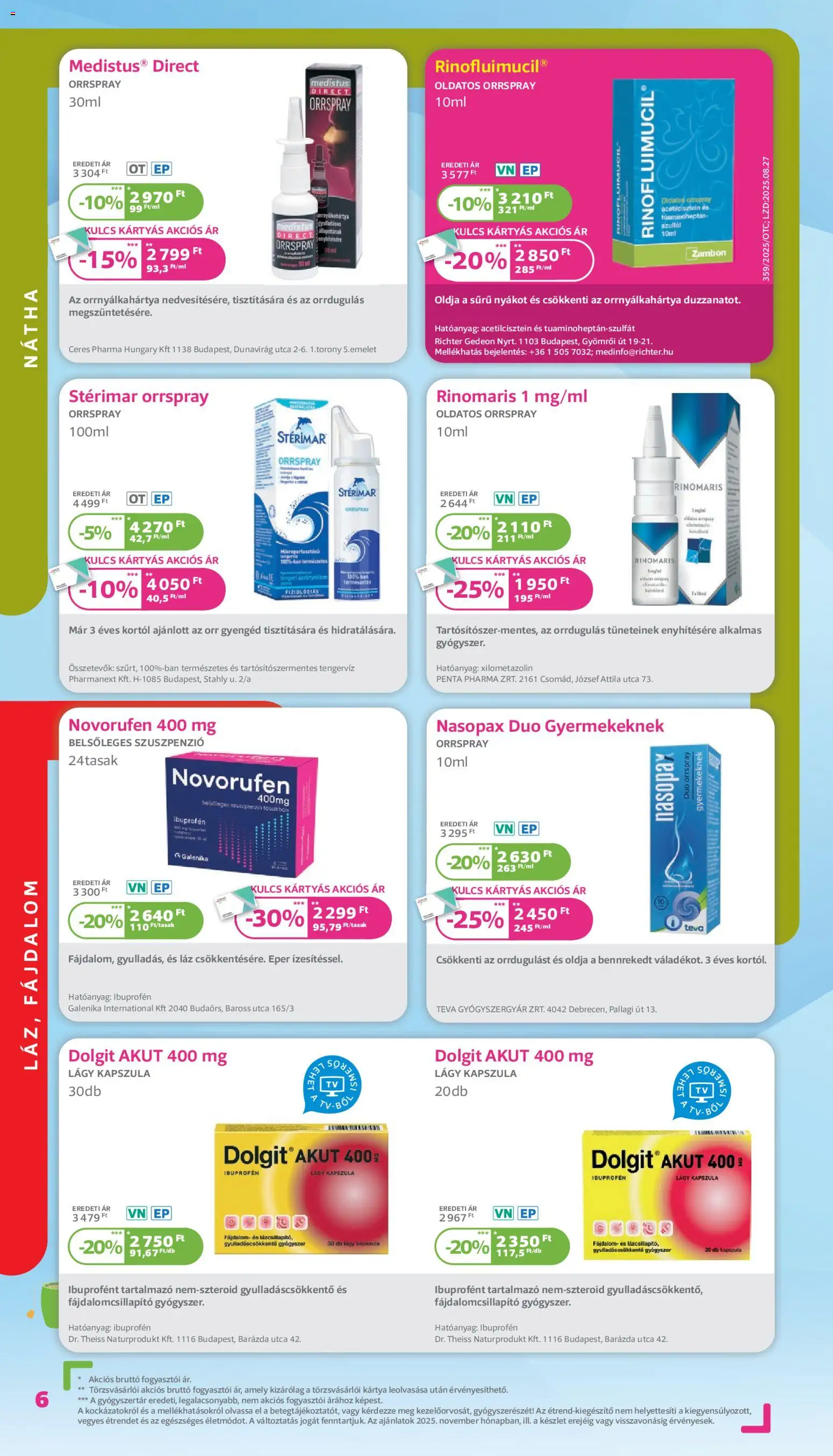 Kulcs Patika akciós ujság - amely érvényes a következő dátumtól: 01.11.2025 | Oldal: 6 | Termékek: Eper