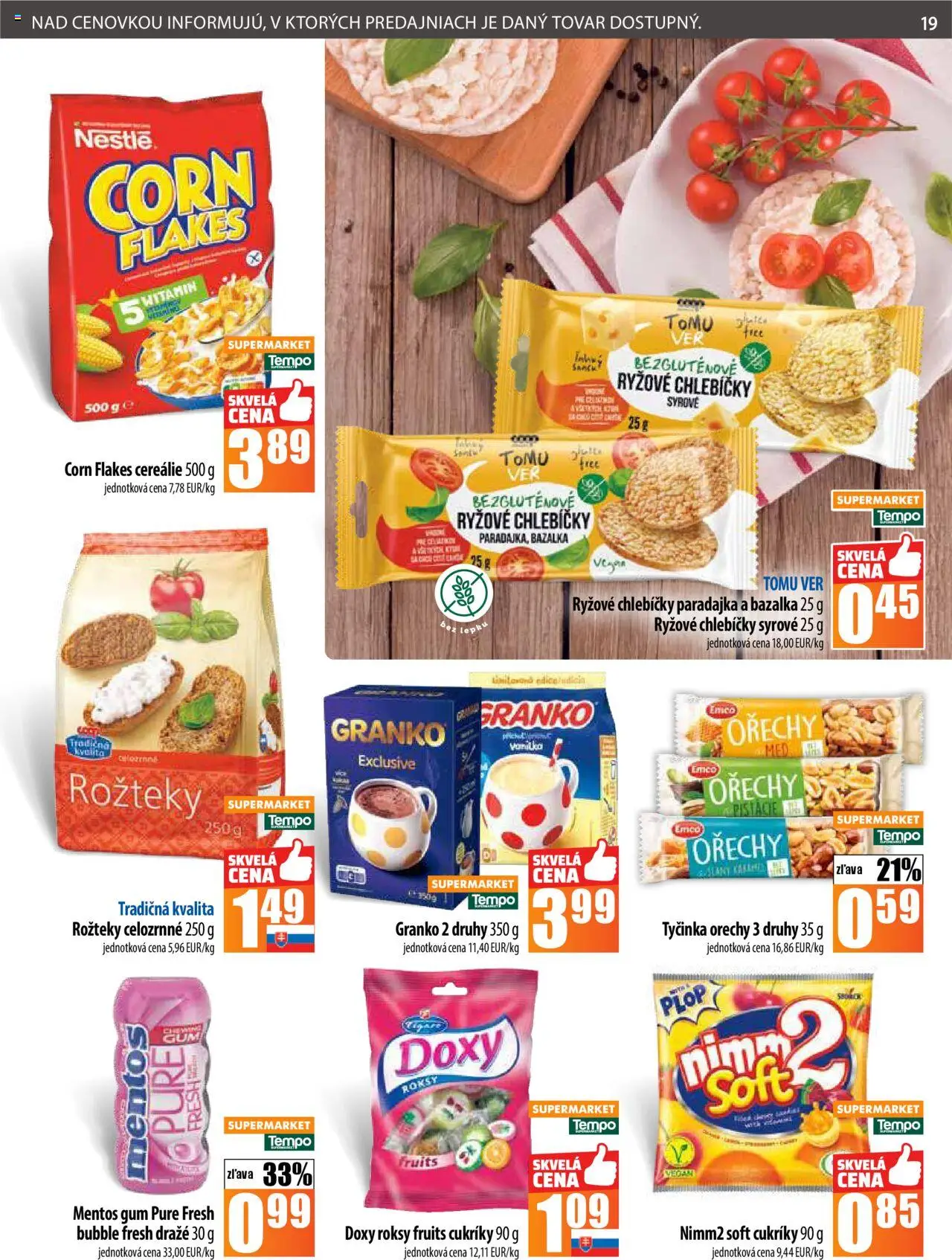 COOP Jednota leták │ platný od 31.07.2025 | Strana: 19 | Produkty: Cereálie, Orechy, Med, Granko