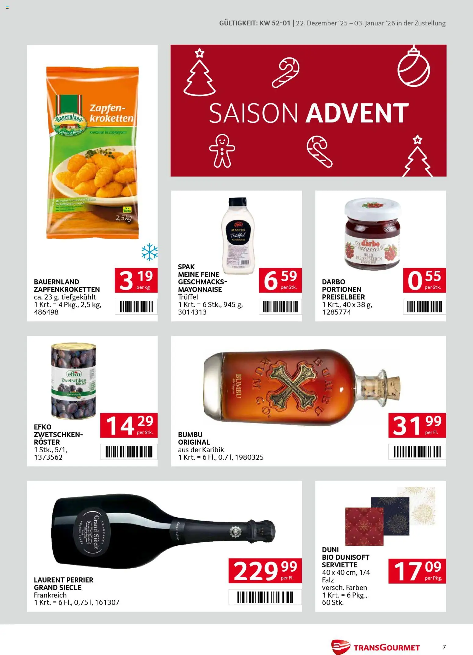 Transgourmet Zustellaktion gültig ab 22.12.2025 | Seite: 7 | Produkte: Mayonnaise