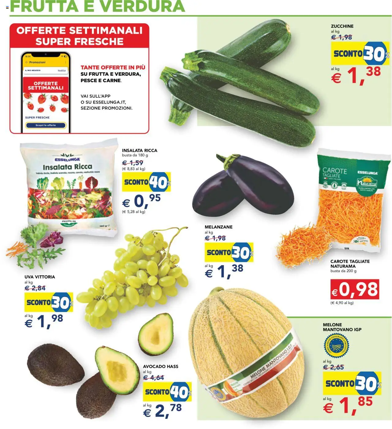 Volantino Esselunga S del 31.07.2025 | Pagina: 4 | Prodotti: Frutta, Carote, Uva, Zucchine