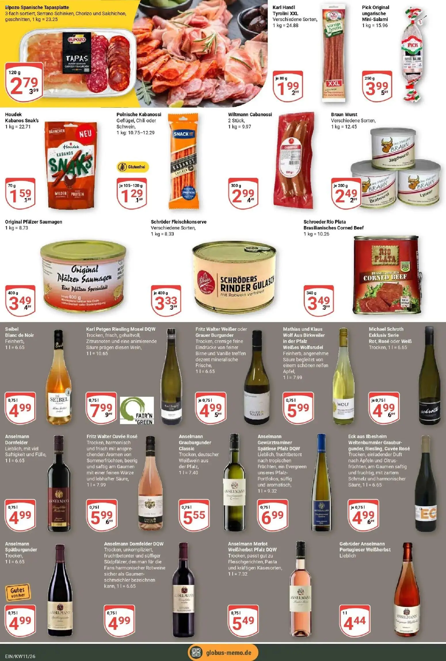 Globus prospekt Homburg-Einöd	 – gültig ab 09.03.2026 | Seite: 16 | Produkte: Weißwein, Rotwein, Merlot, Gulasch