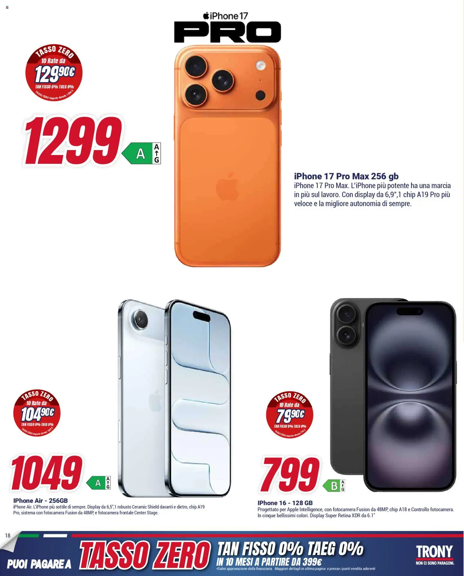 Volantino Trony del 15.01.2026 | Pagina: 18 | Prodotti: Iphone, Fotocamera