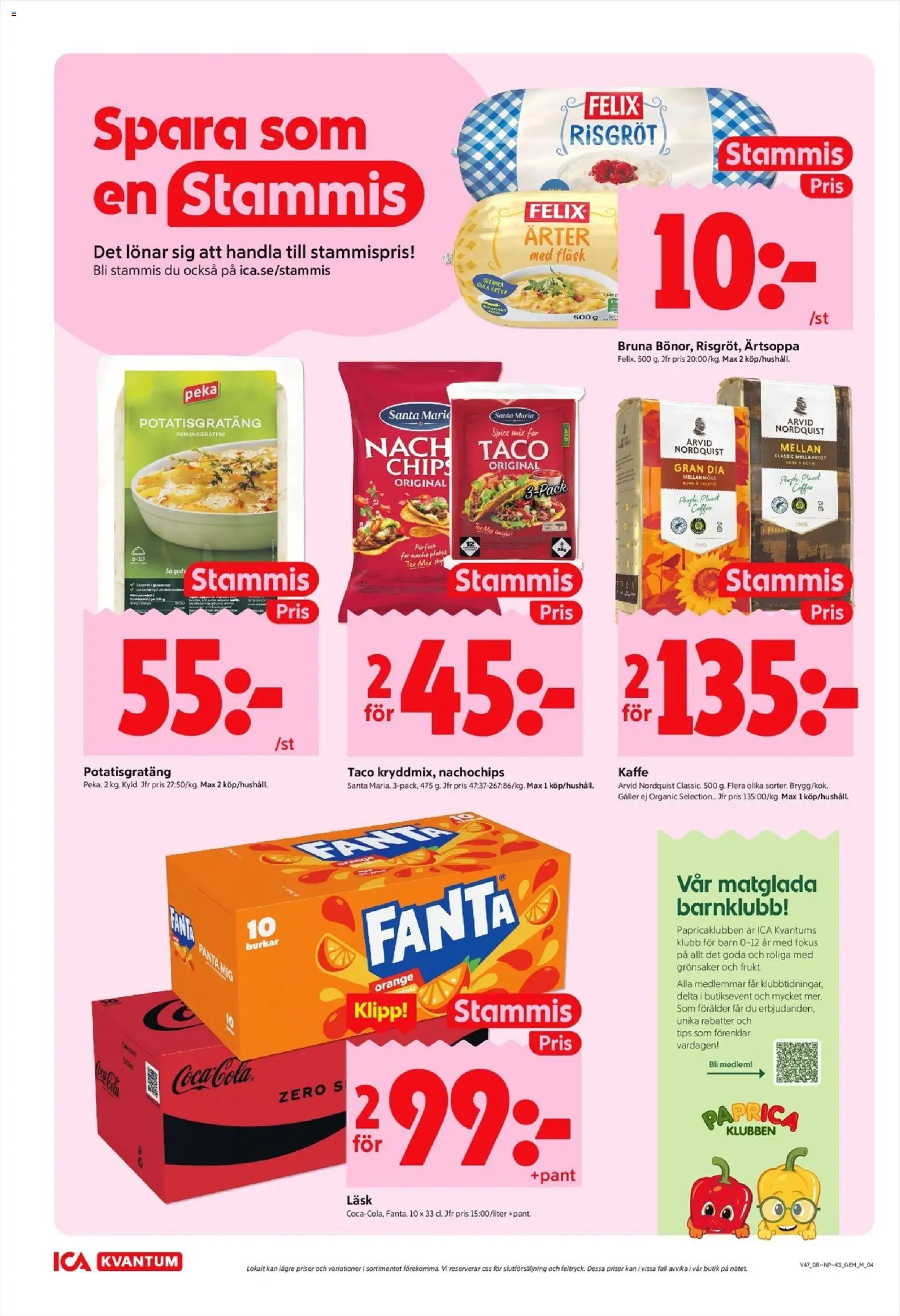 ICA Kvantum reklamblad aktuell från 17.11.2025 | Sida: 4 | Produkter: Galler, Chips, Potatisgratäng, Fläsk