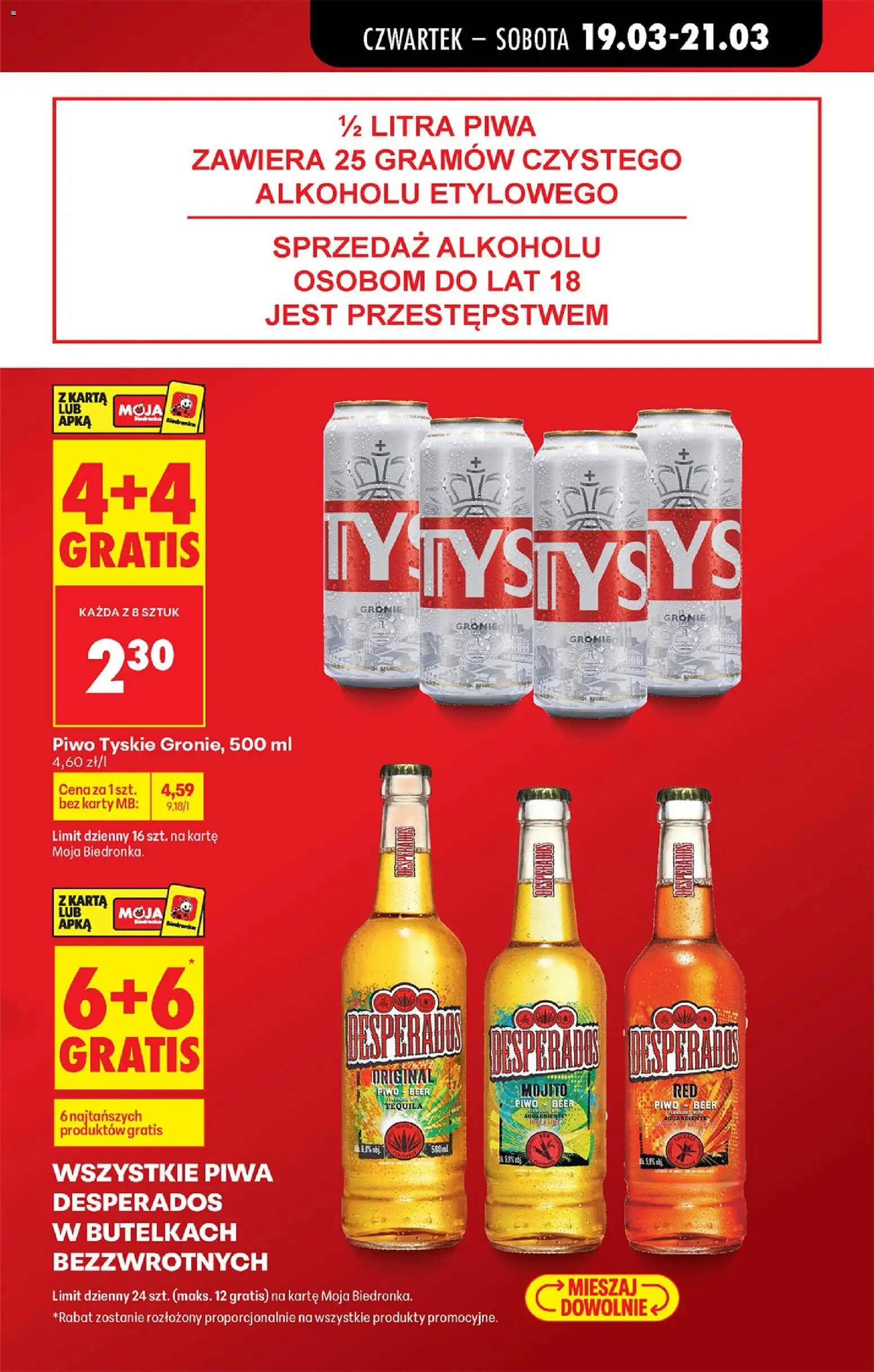 Biedronka Polsko leták - Codziennie niskie ceny od 19.03.2026 | Strana: 19 | Produkty: Desperados, Tequila, Mojito, Karty