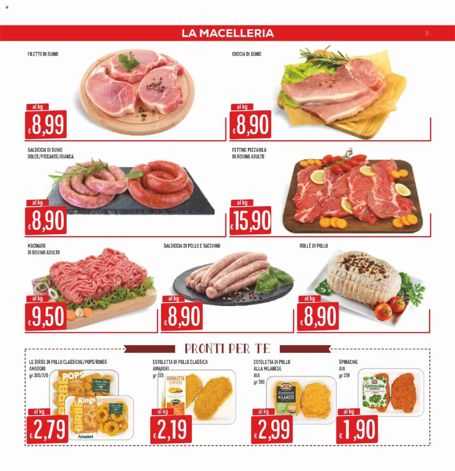 Volantino SISA del 05.03.2026 | Pagina: 3 | Prodotti: Pollo, Suino, Tacchino, Salsiccia