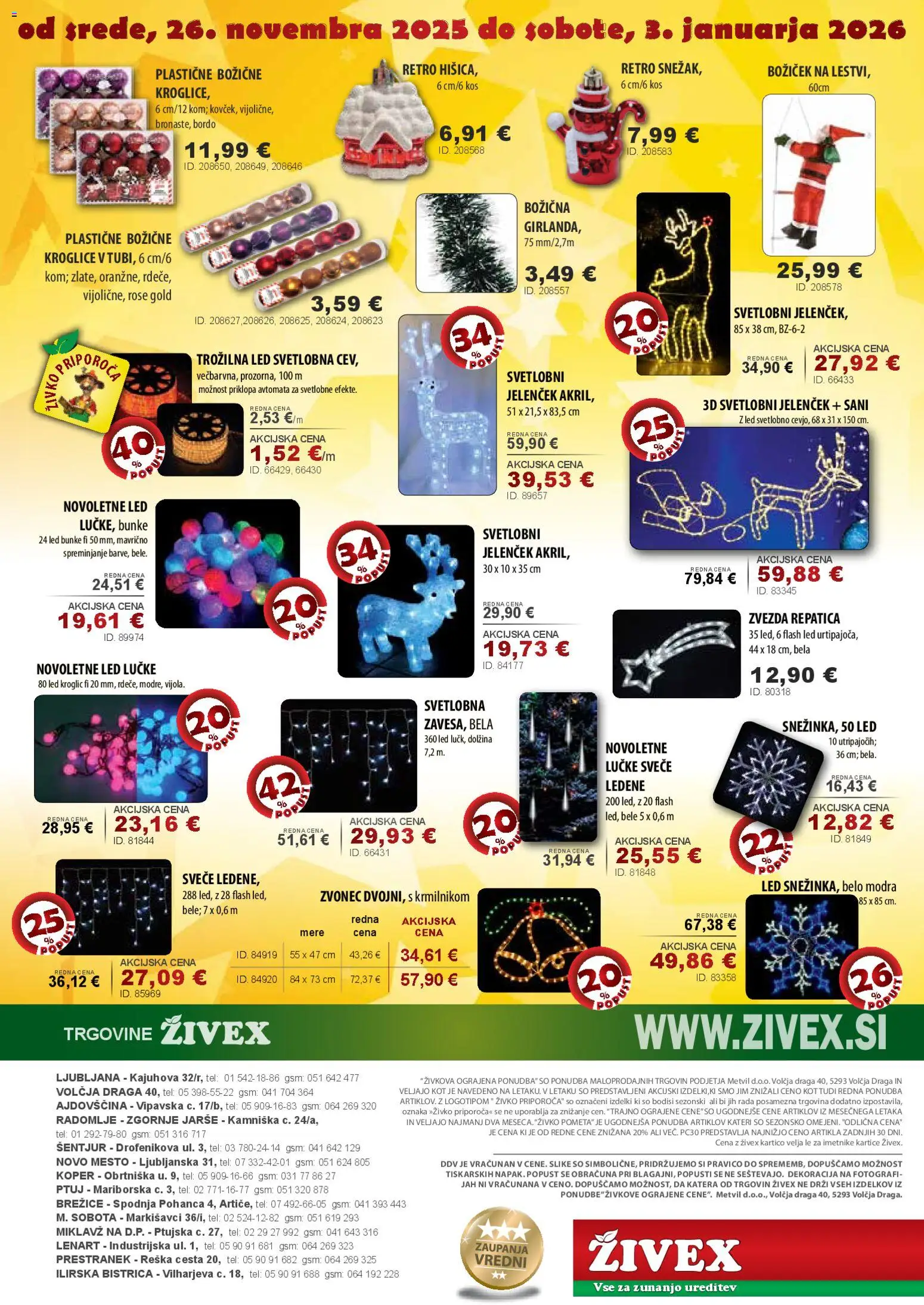 Novi Živex katalog ponudbe – veljaven od 26.11.2025 | Stran: 8 | Izdelki: Kos, Svece