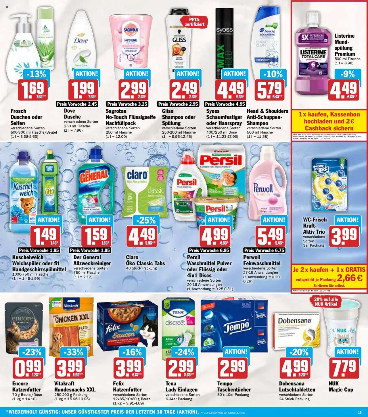 HIT - Rhineland-Palatinate – gültig ab 06.10.2025 | Seite: 15 | Produkte: Head & shoulders, Perwoll, Shampoo, Persil