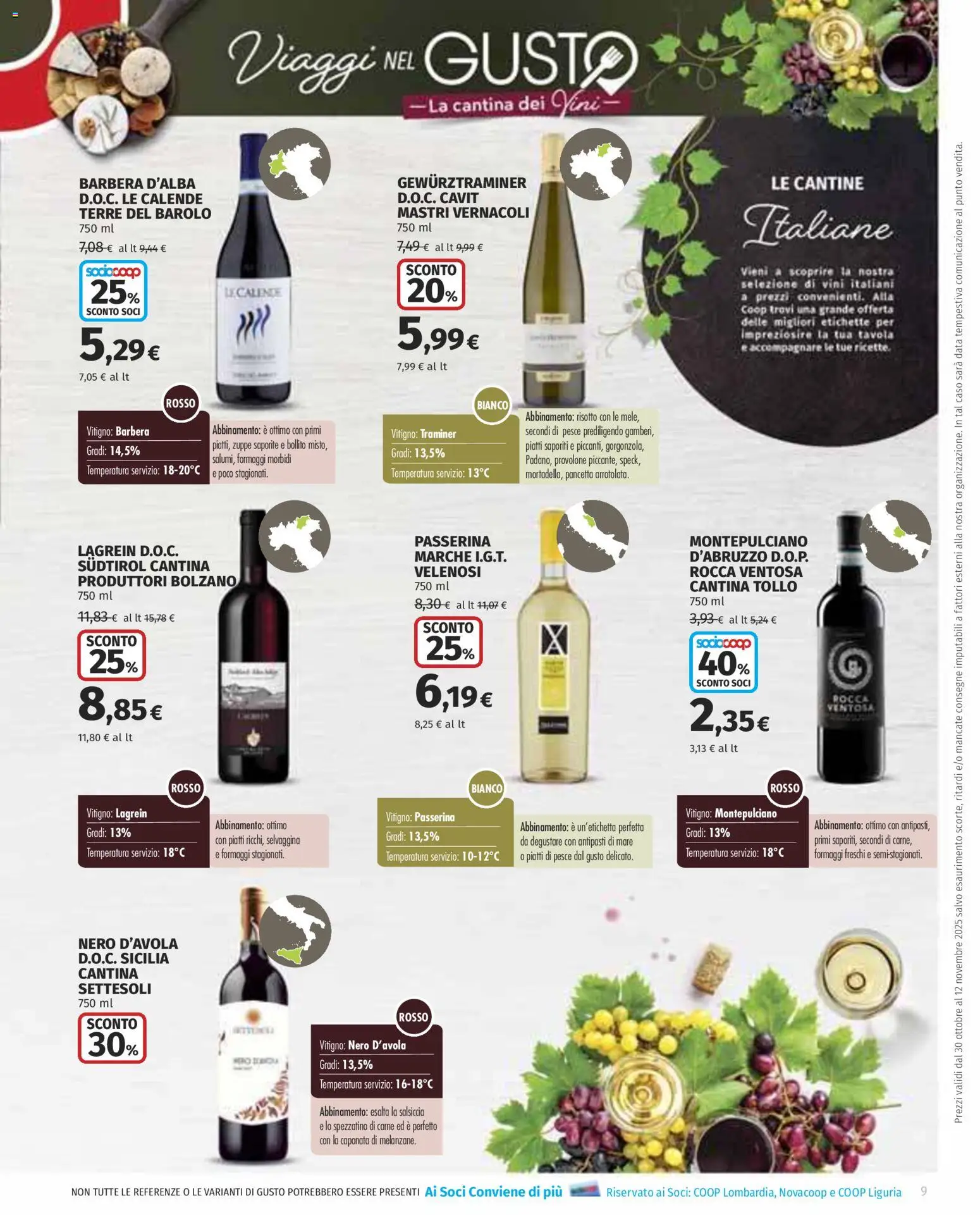 Volantino COOP del 30.10.2025 | Pagina: 9 | Prodotti: Provolone, Pesce, Pancetta, Data