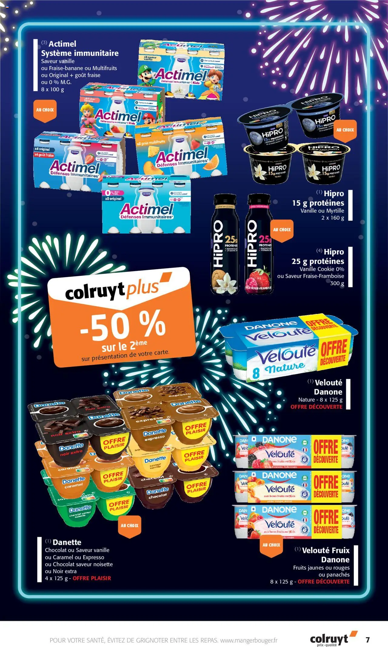 {H1} | Page: 7 | Produits: Fraise, Noisette, Actimel, Chocolat