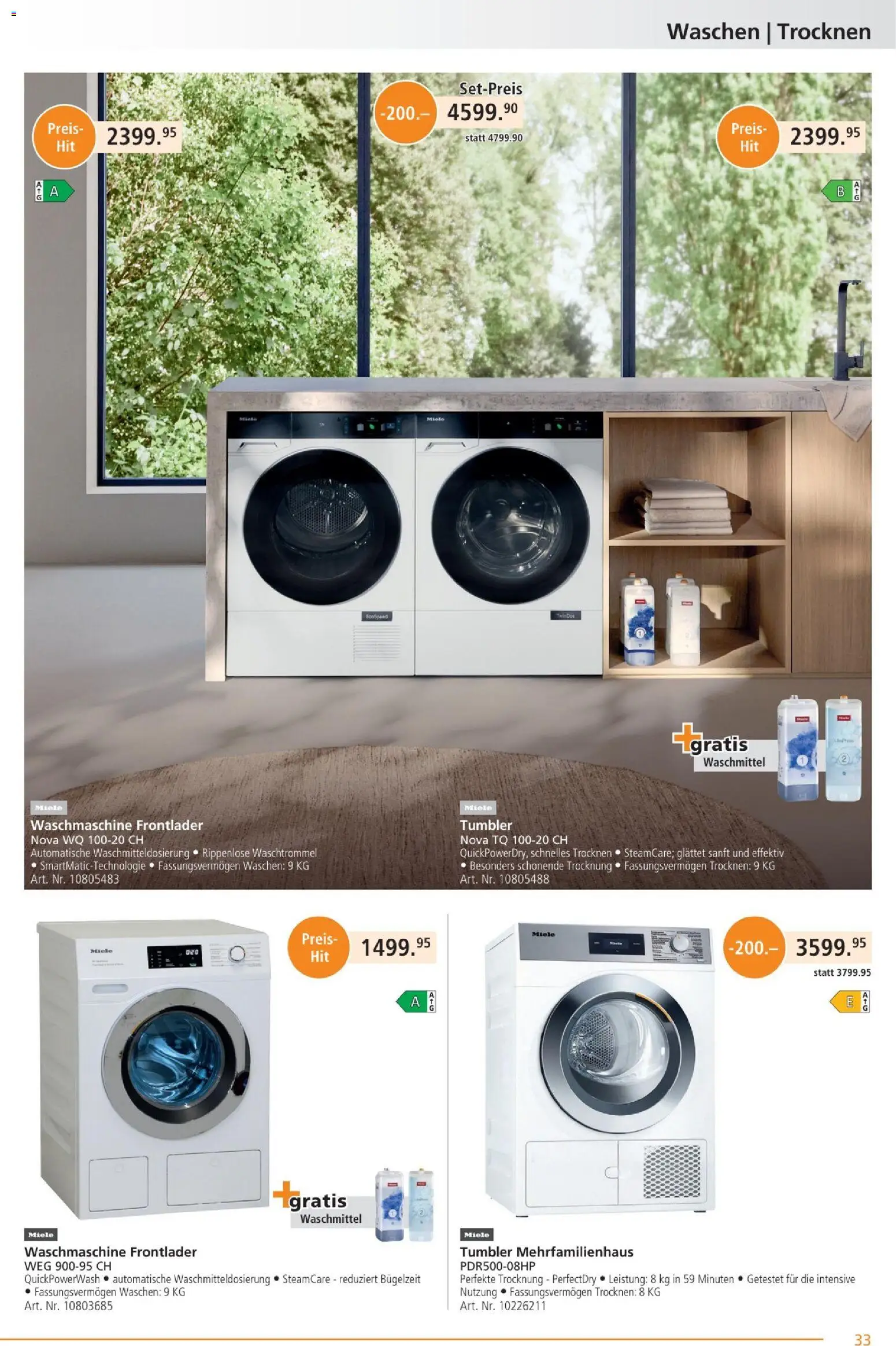 Fust Aktionen – gültig ab 26.01.2026 | Seite: 33 | Produkte: Waschmittel, Waschmaschine, Miele