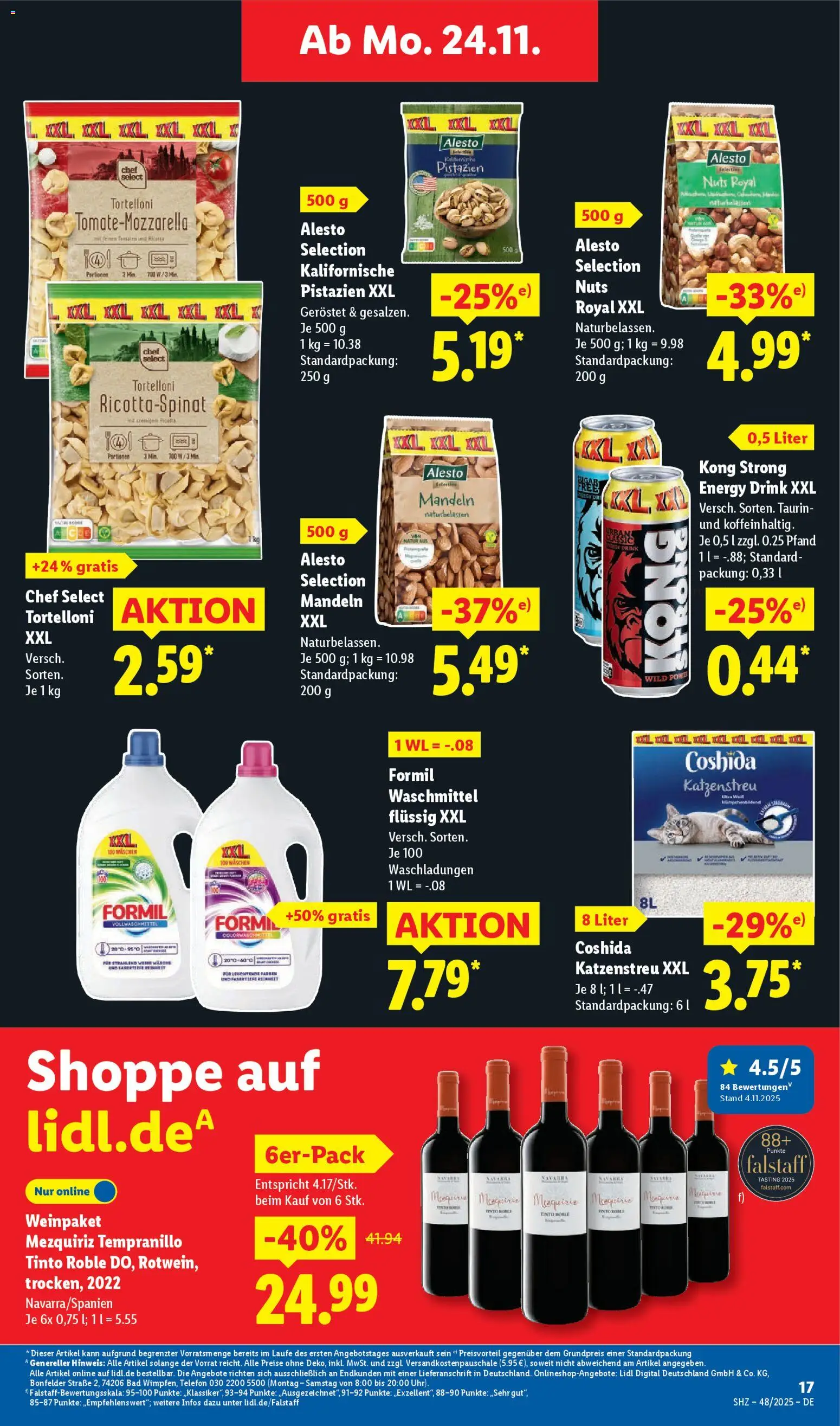 Lidl Prospekt Gundelsheim – gültig ab 24.11.2025 | Seite: 17 | Produkte: Bad, Mandeln, Pistazien, Waschmittel