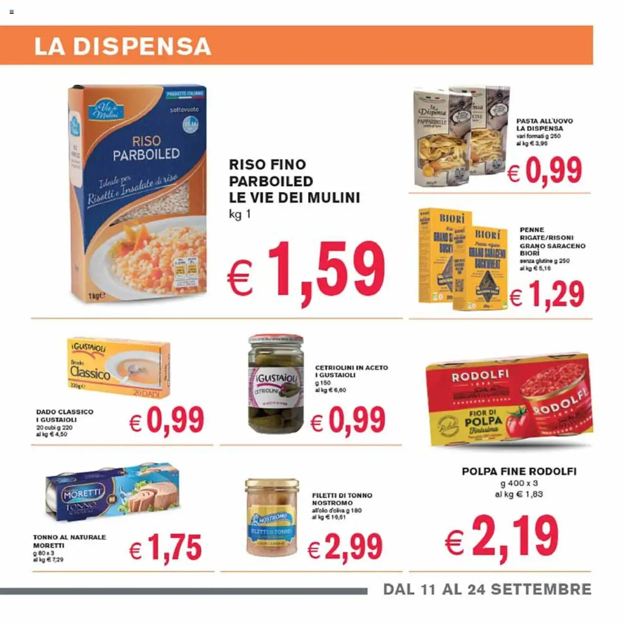 Volantino Coal del 11.09.2025 | Pagina: 9 | Prodotti: Pasta, Tonno al naturale, Aceto, Cetriolini