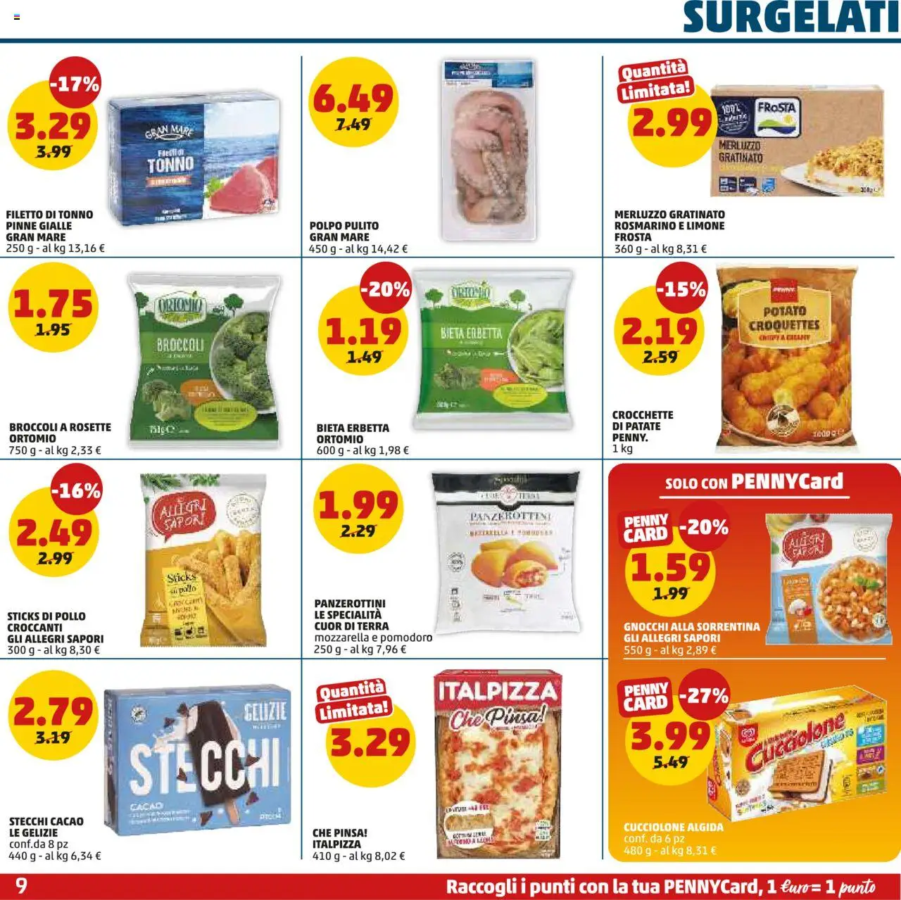Volantino PENNY del 25.09.2025 | Pagina: 9 | Prodotti: Polpo, Limone, Tonno, Cacao
