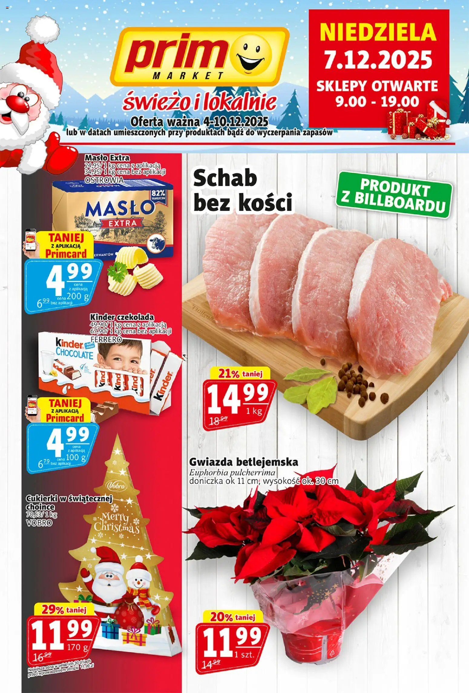 Prim Market Gazetka od 04.12.2025 | Strona: 1 | Produkty: Doniczka, Masło, Czekolada, Cukierki