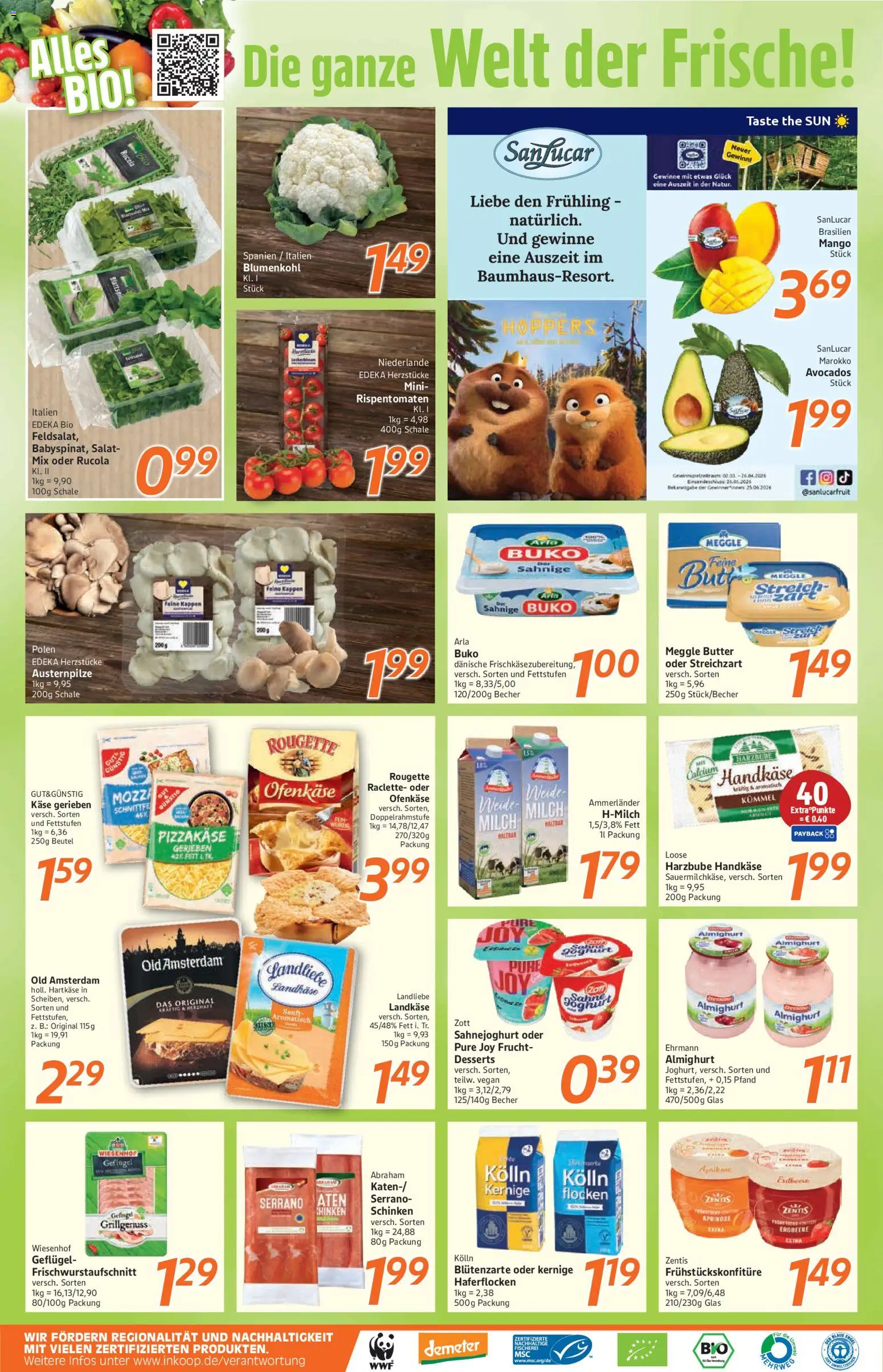 Inkoop Prospekt 	 – gültig ab 09.03.2026 | Seite: 2 | Produkte: Milch, Mango, Blumenkohl, Schinken