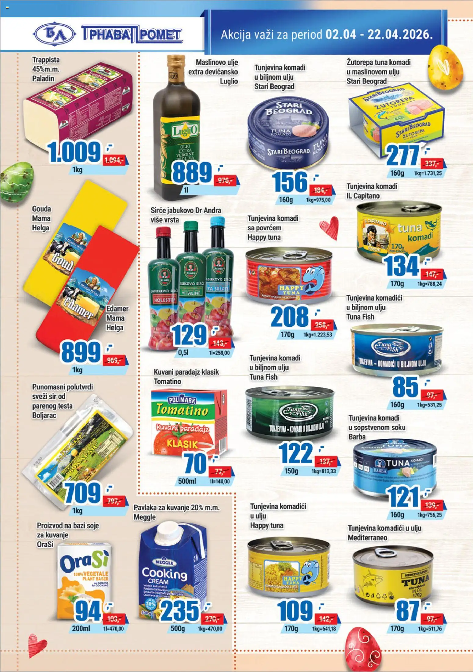 Trnava Promet katalog - važi od 02.04.2026 | Strana: 8 | Proizvode: Cider, Edamer, Gouda, Sir